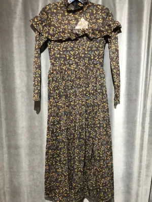 Ganni Sheer Mock Neck Ruffle Mockneck Maxi Dress