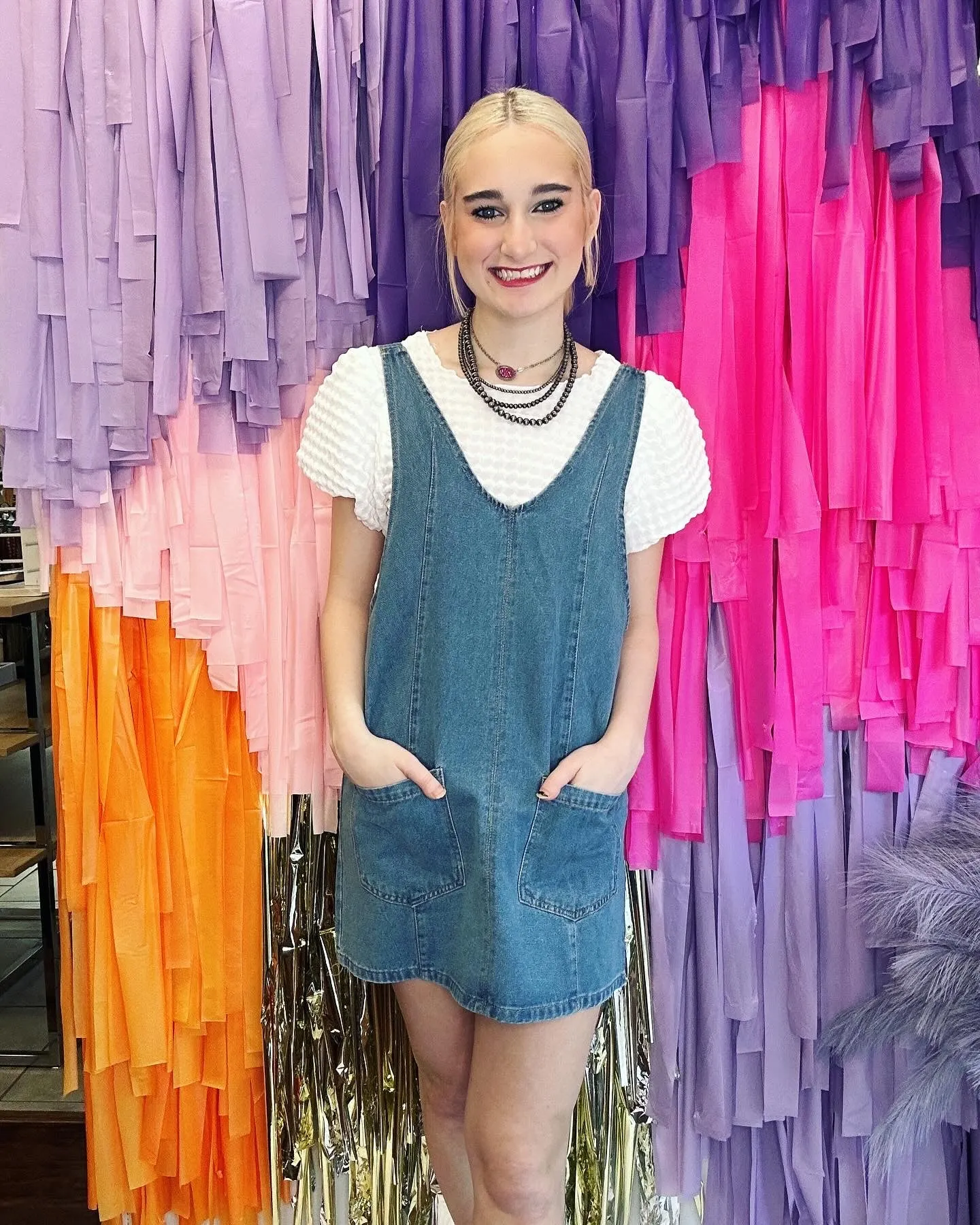 Get Moving Jumper Dress: Denim