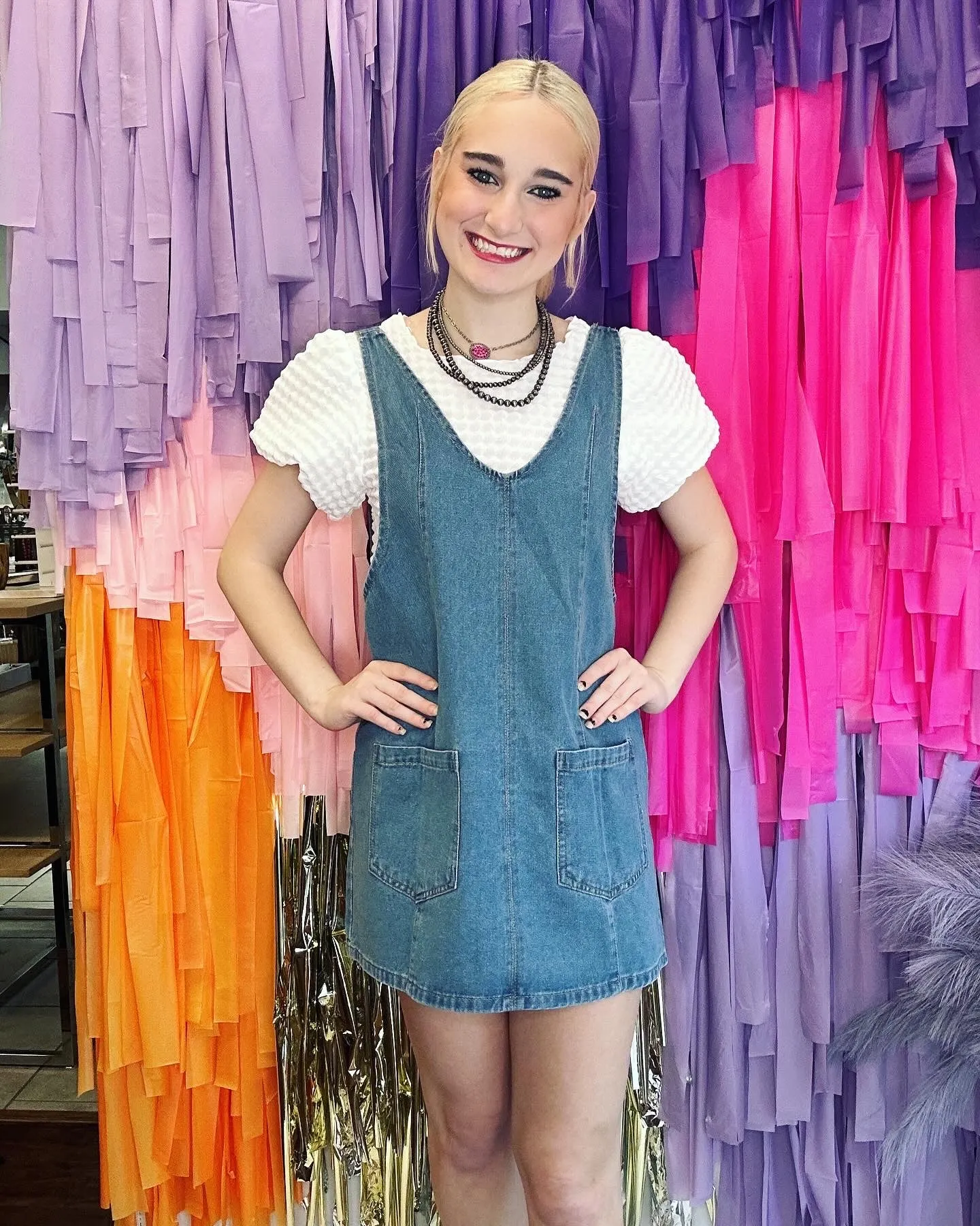 Get Moving Jumper Dress: Denim