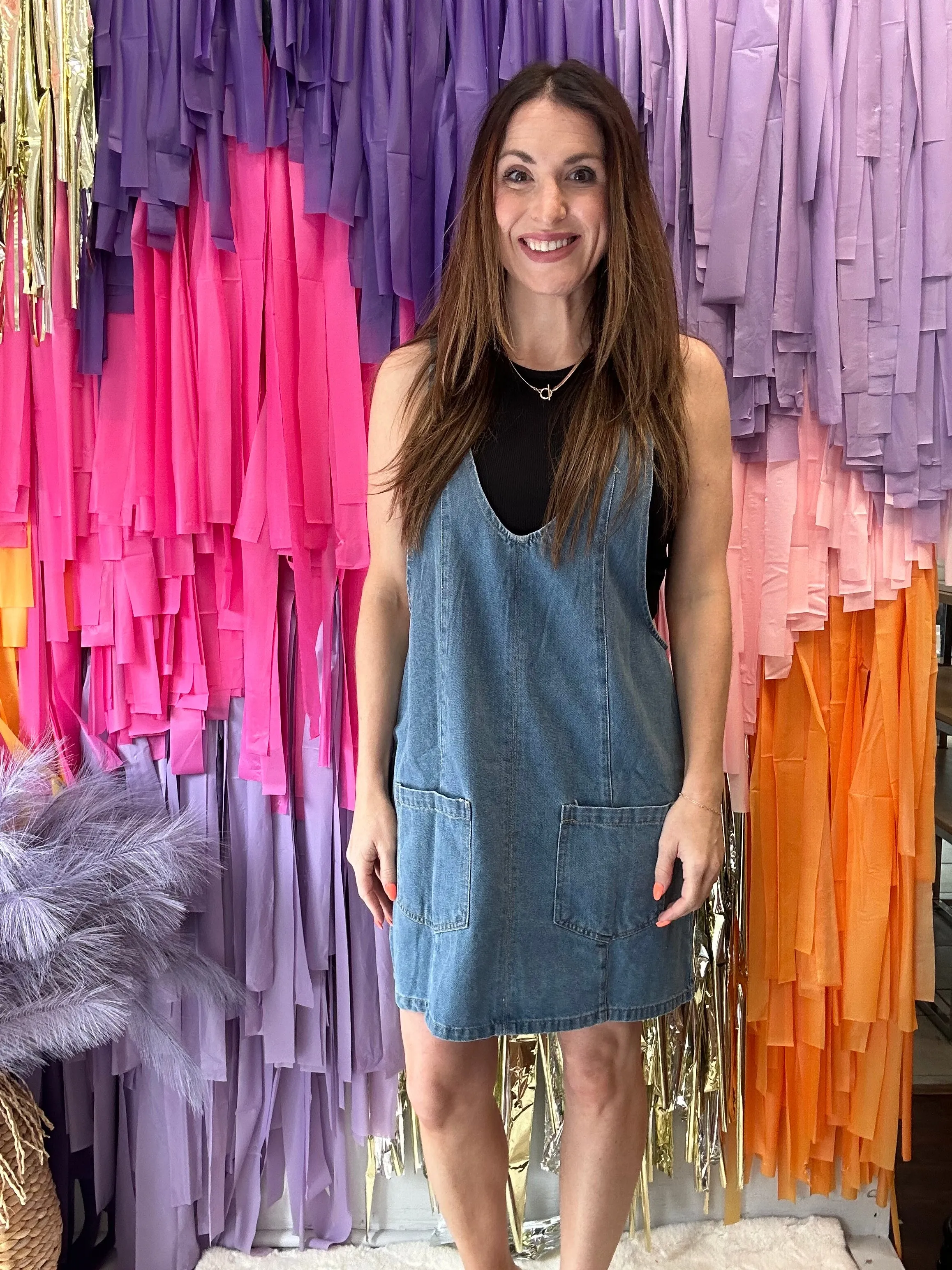 Get Moving Jumper Dress: Denim