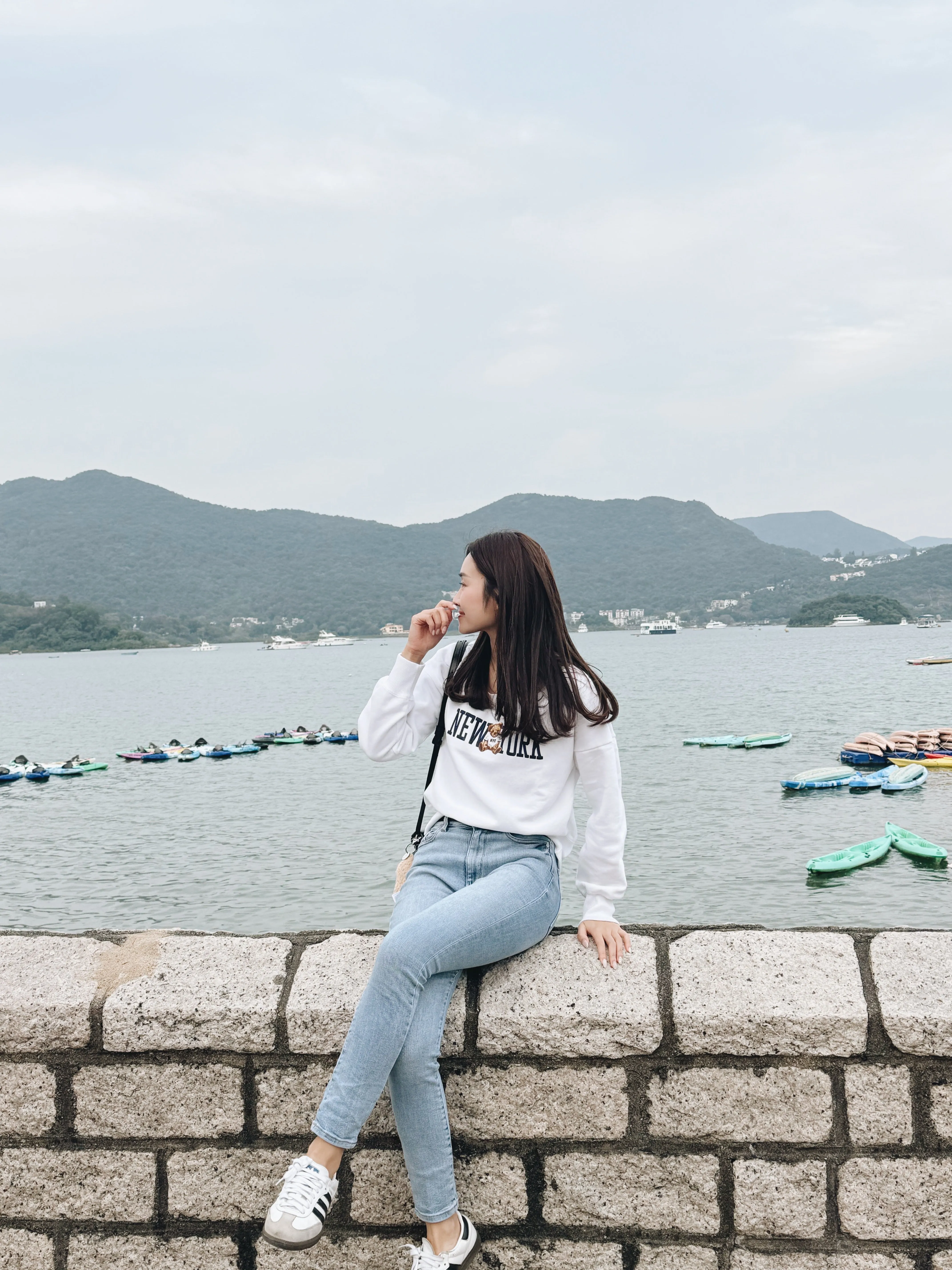 Girls Boatneck Graphic Sweatshirt