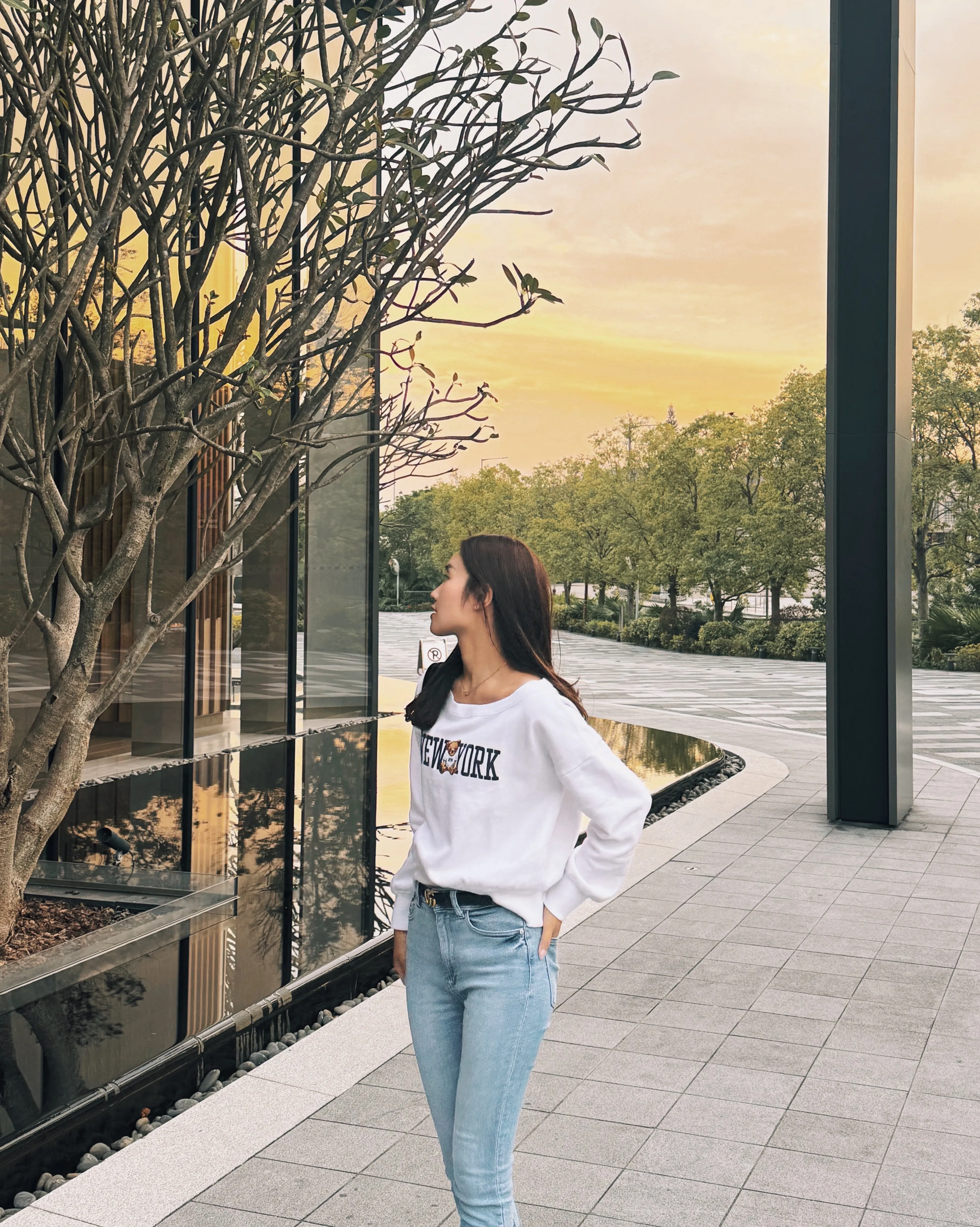 Girls Boatneck Graphic Sweatshirt