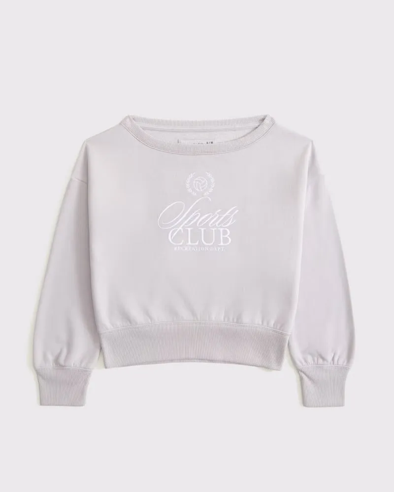 Girls Boatneck Graphic Sweatshirt