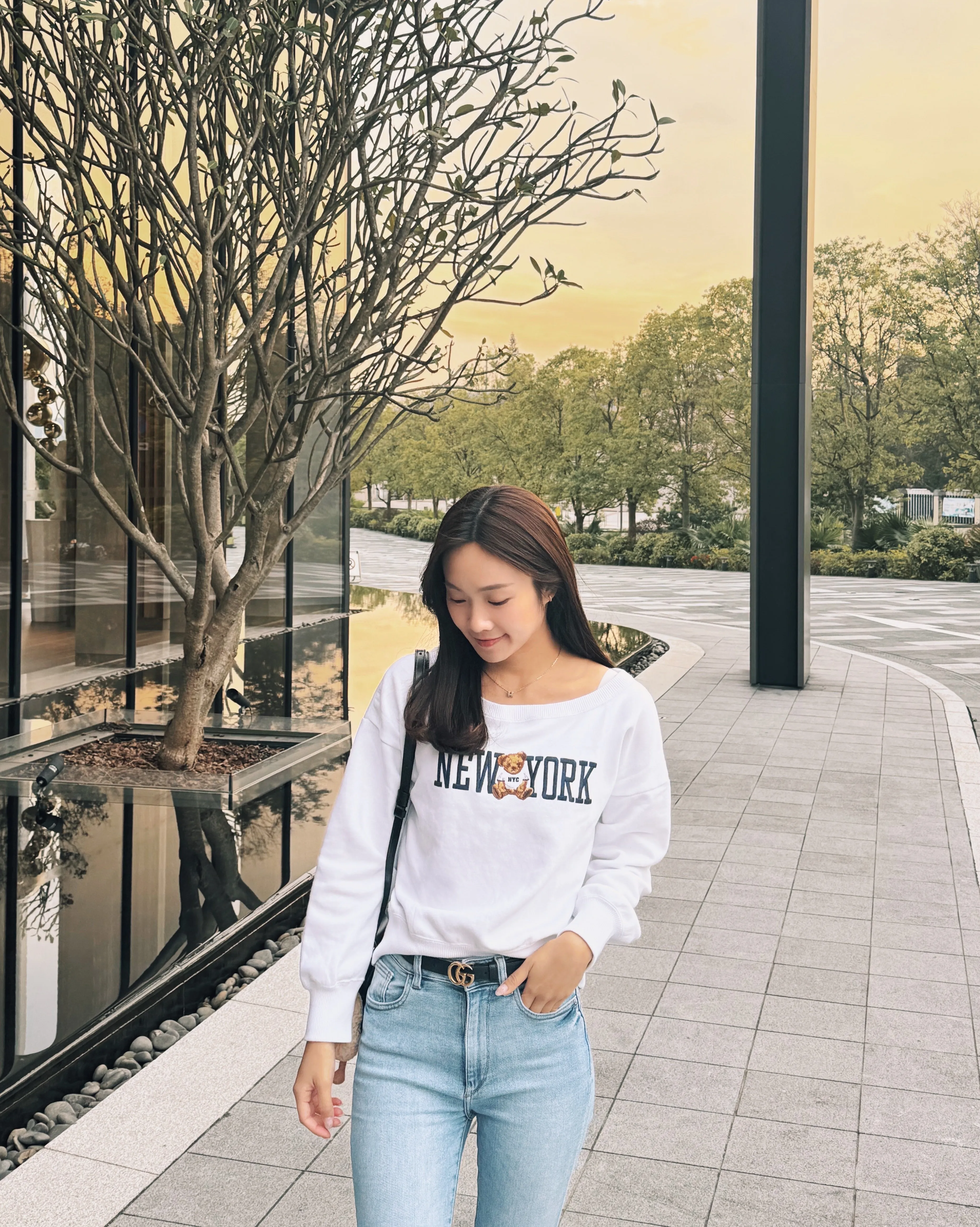 Girls Boatneck Graphic Sweatshirt