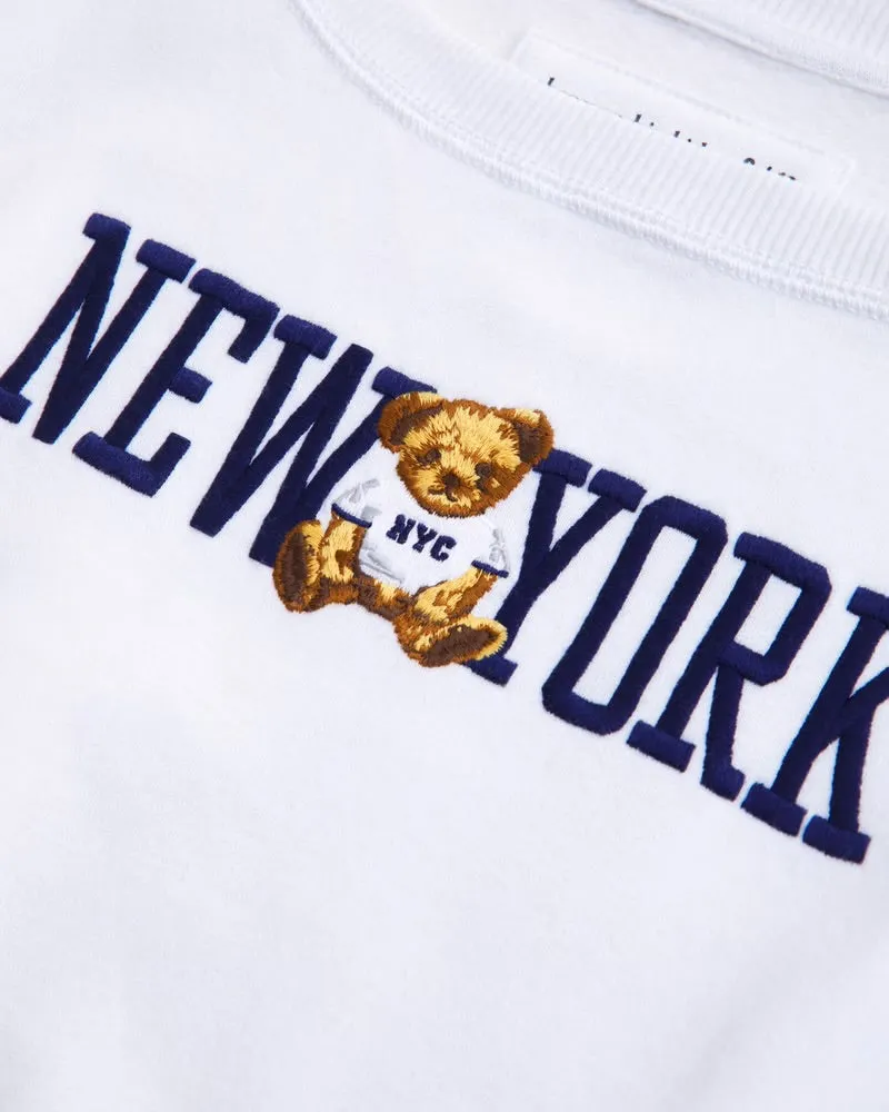 Girls Boatneck Graphic Sweatshirt