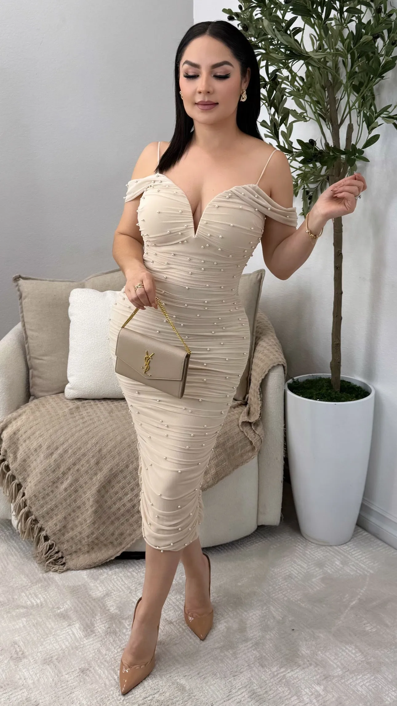 GRACE TAUPE DRESS
