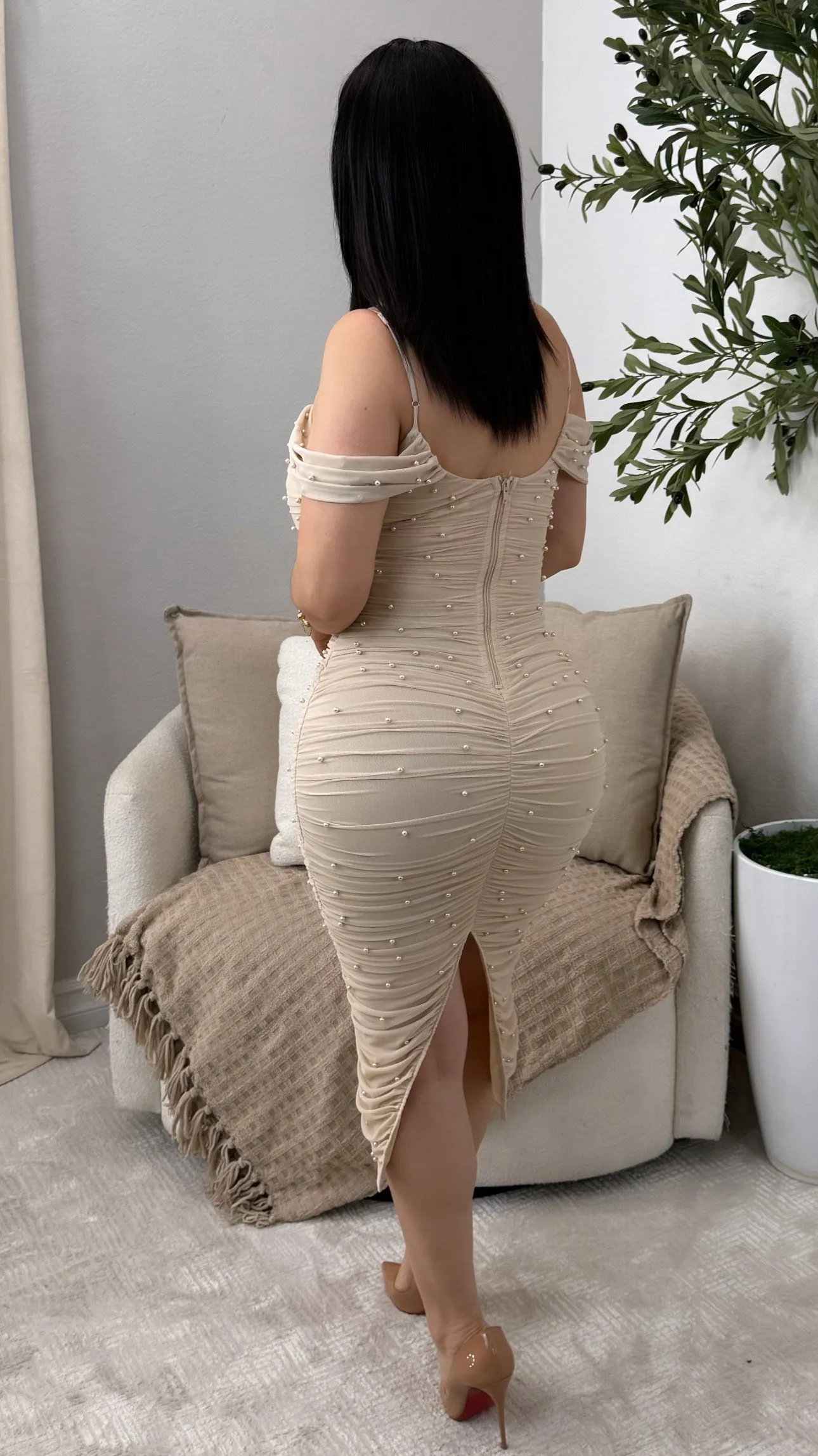 GRACE TAUPE DRESS