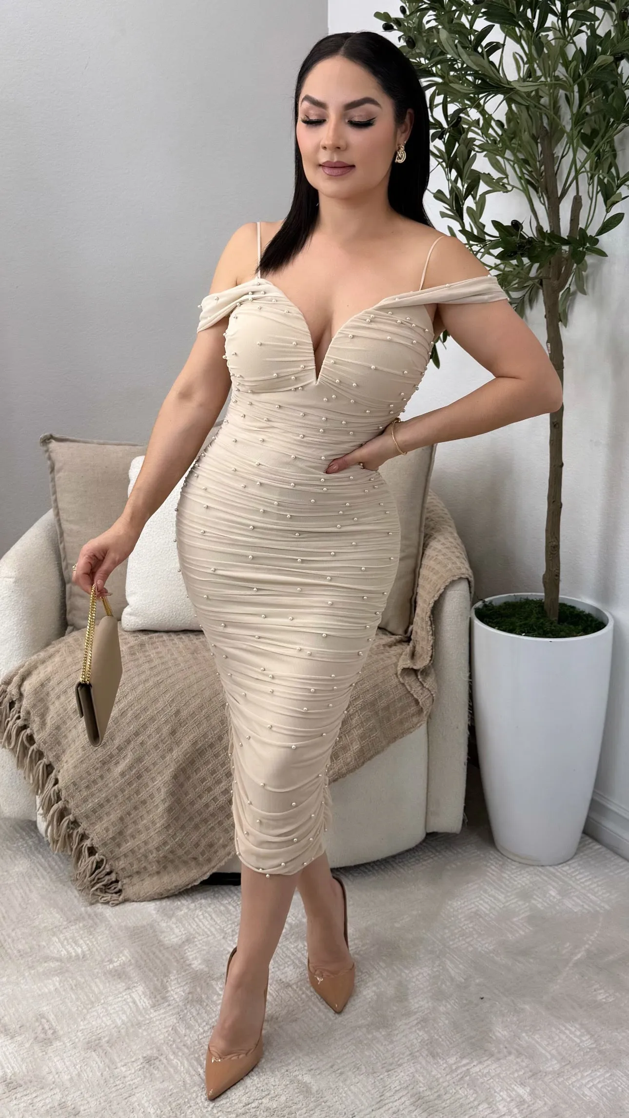 GRACE TAUPE DRESS