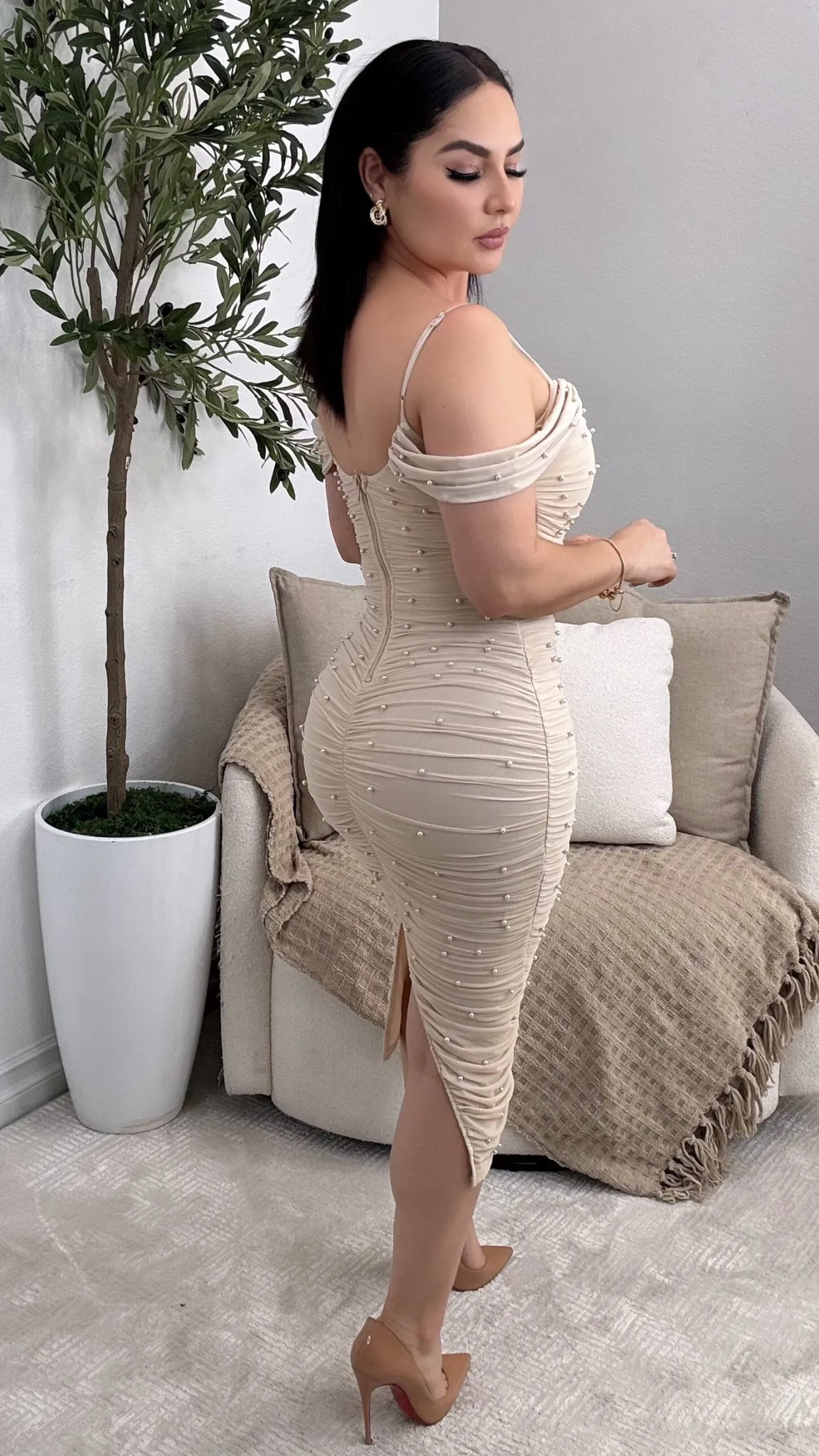 GRACE TAUPE DRESS