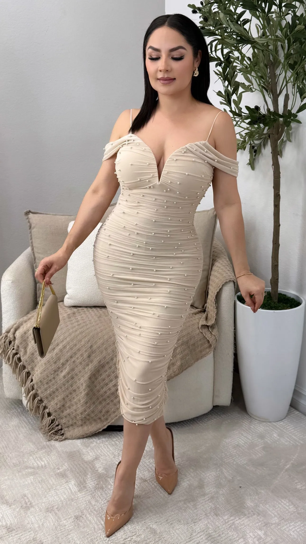 GRACE TAUPE DRESS