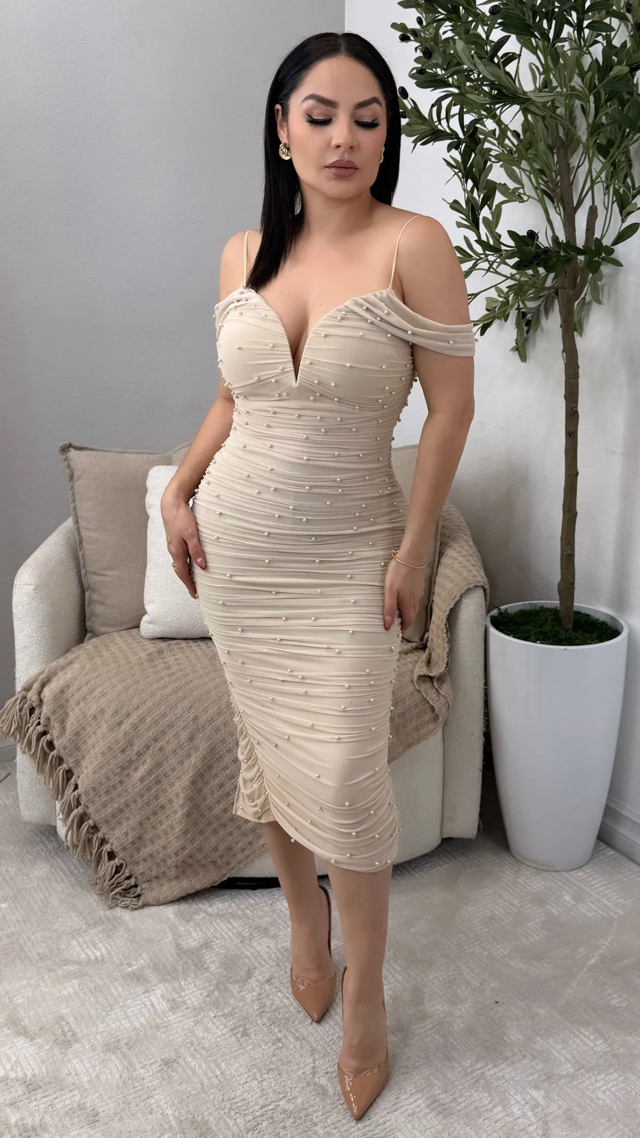 GRACE TAUPE DRESS