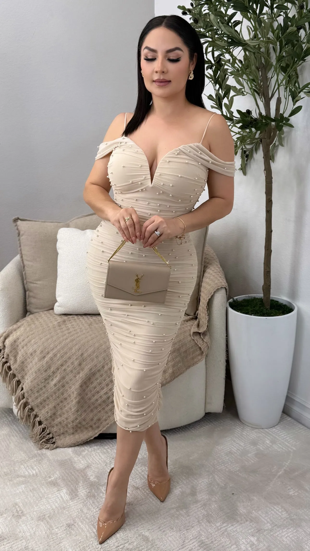 GRACE TAUPE DRESS