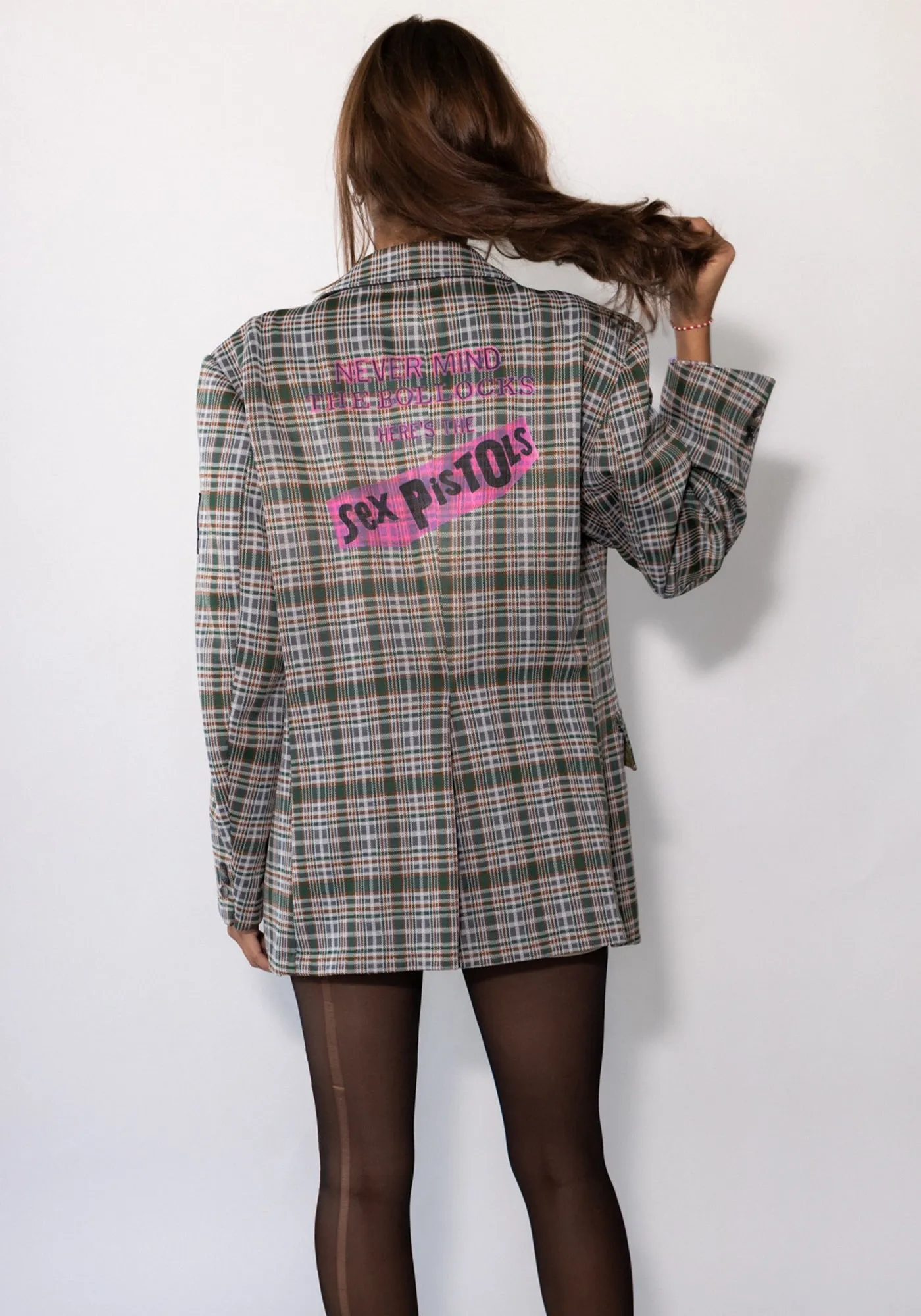 Green Plaid Sex Pistols Blazer