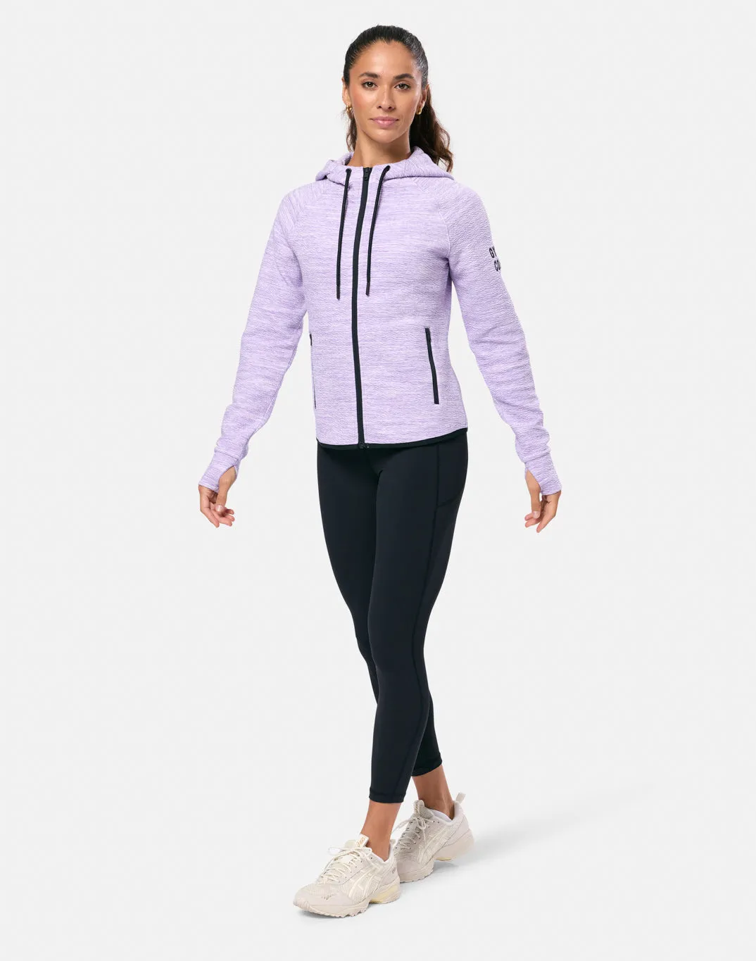 Gym Coffee Fleck Hoodie (Womens) - Lilac Fleck