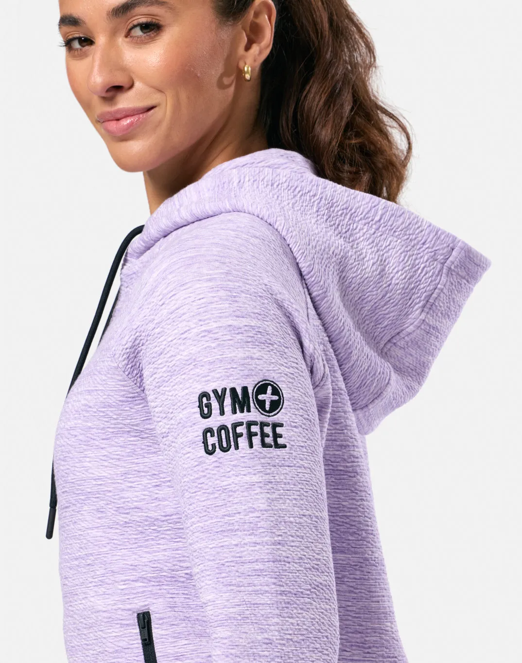 Gym Coffee Fleck Hoodie (Womens) - Lilac Fleck