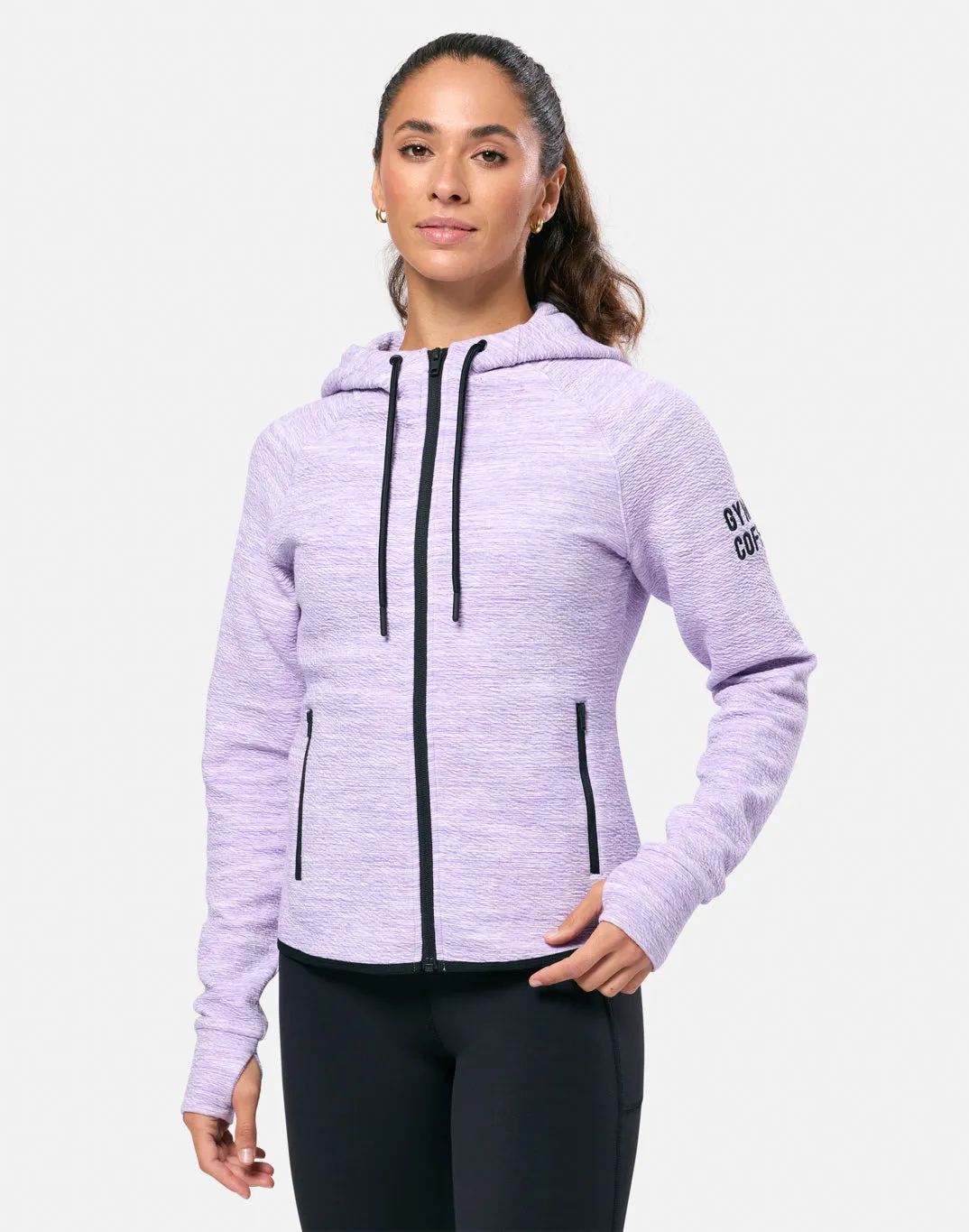 Gym Coffee Fleck Hoodie (Womens) - Lilac Fleck