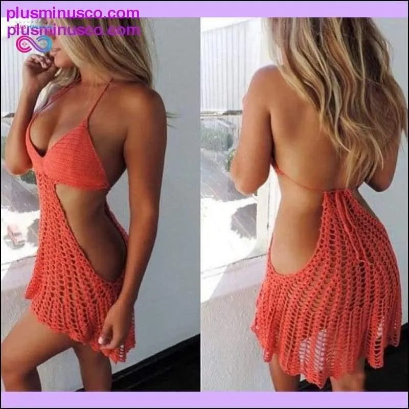 Handmade Crochet Deep V Neck Backless Swimwear
