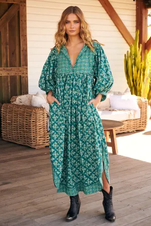Hazy Maisy Maxi Dress- Forest ~ Free People
