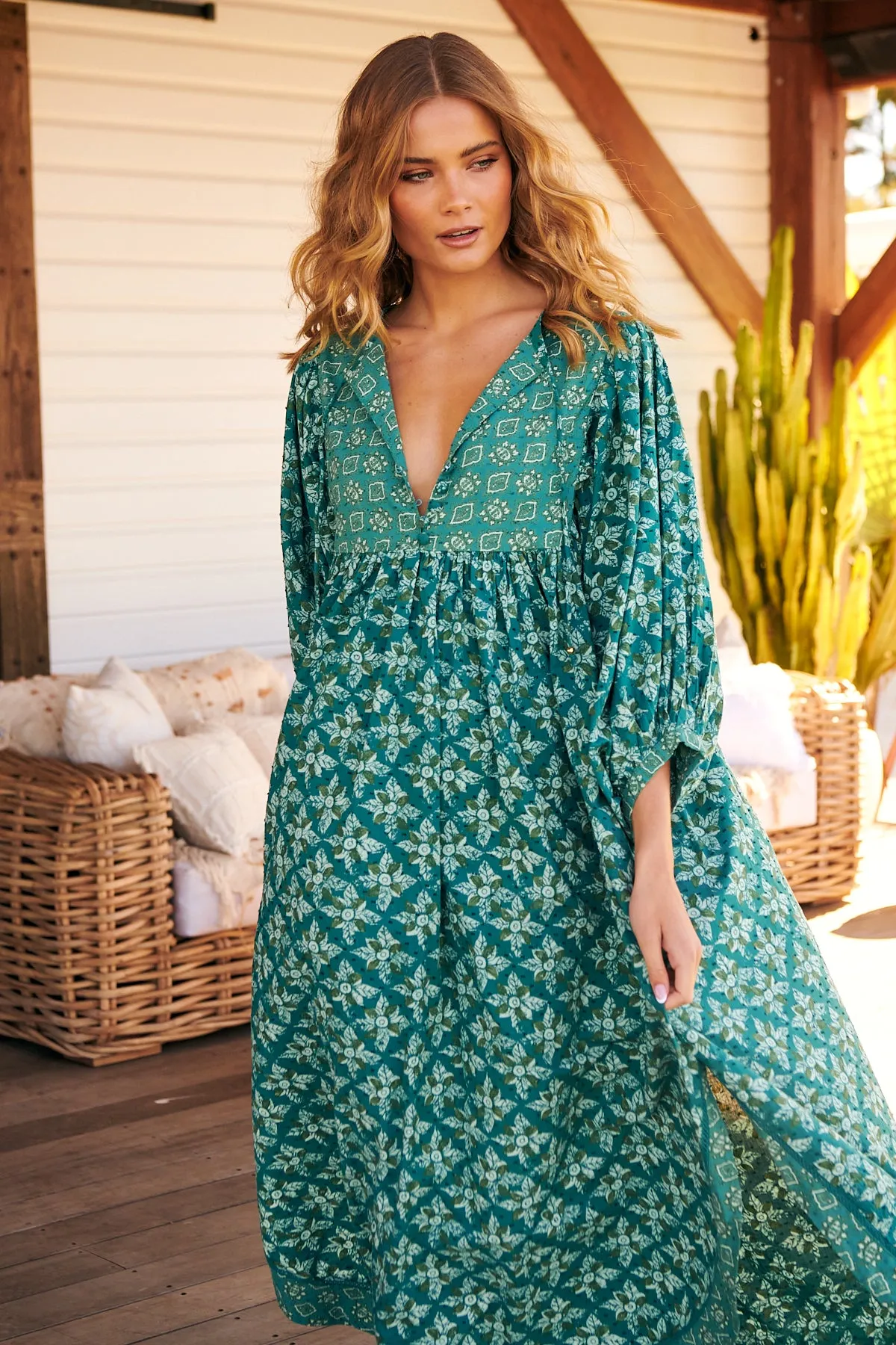 Hazy Maisy Maxi Dress- Forest ~ Free People