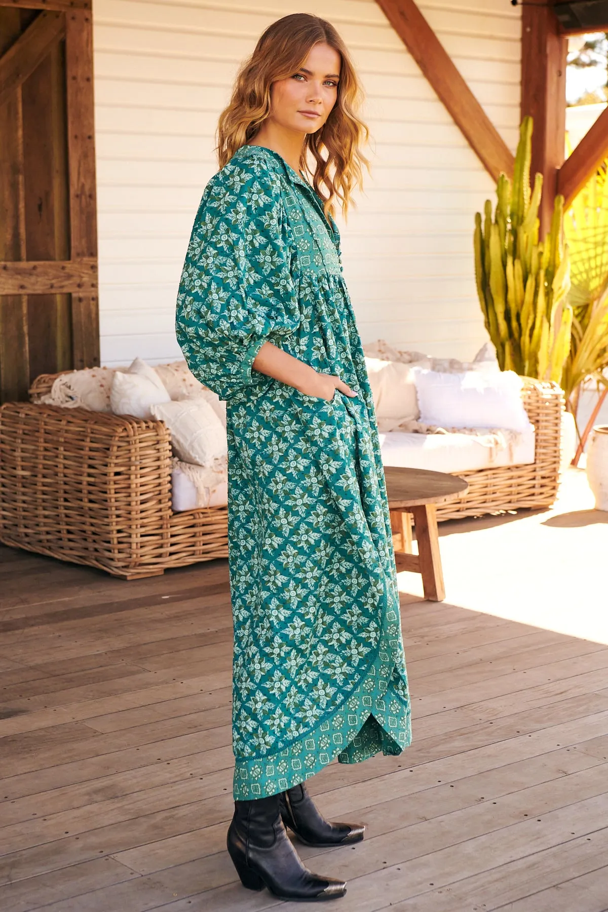 Hazy Maisy Maxi Dress- Forest ~ Free People