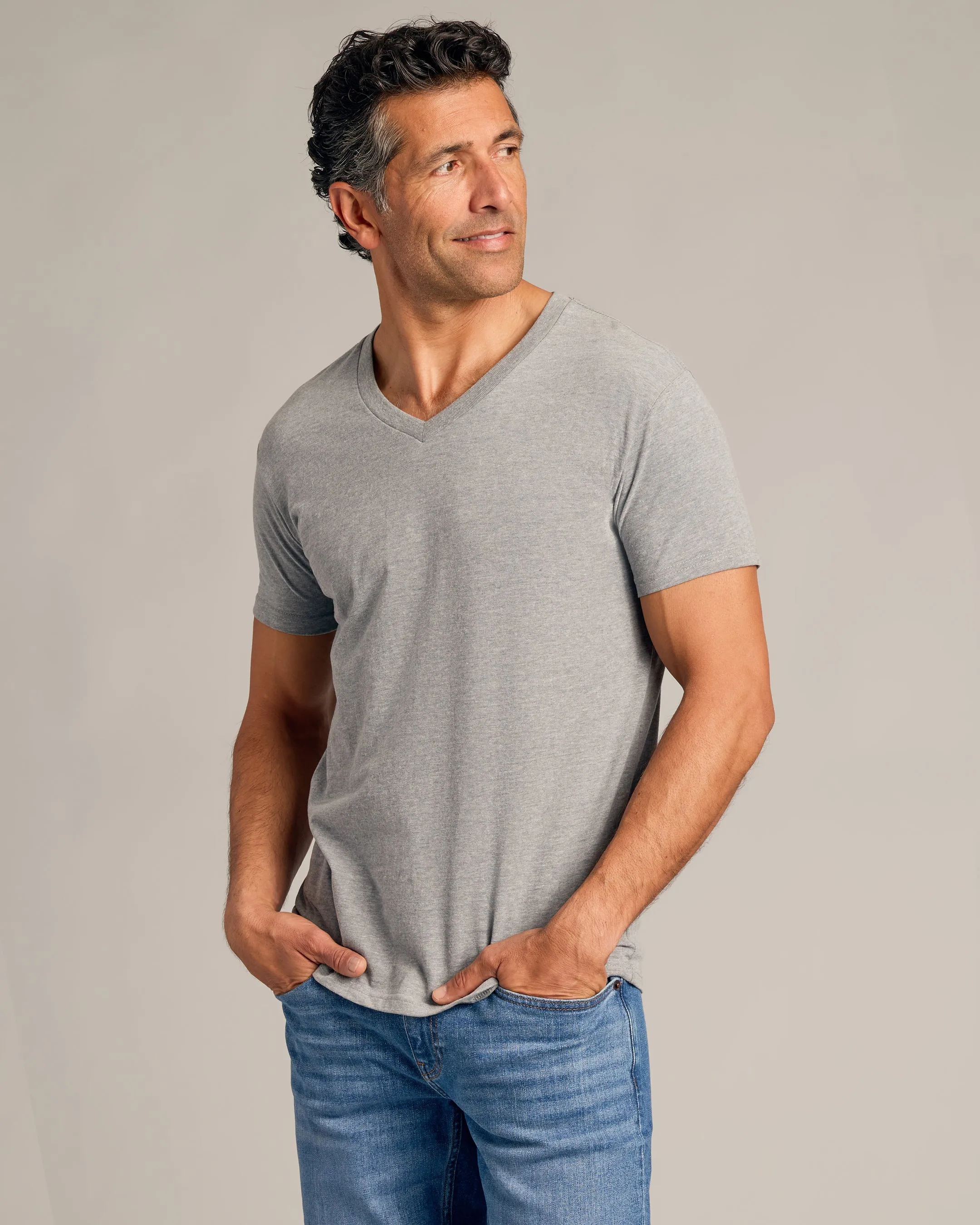 Heather Gray V-Neck Tee
