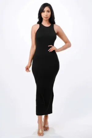 High Neck Maxi Dress with a Side Slit