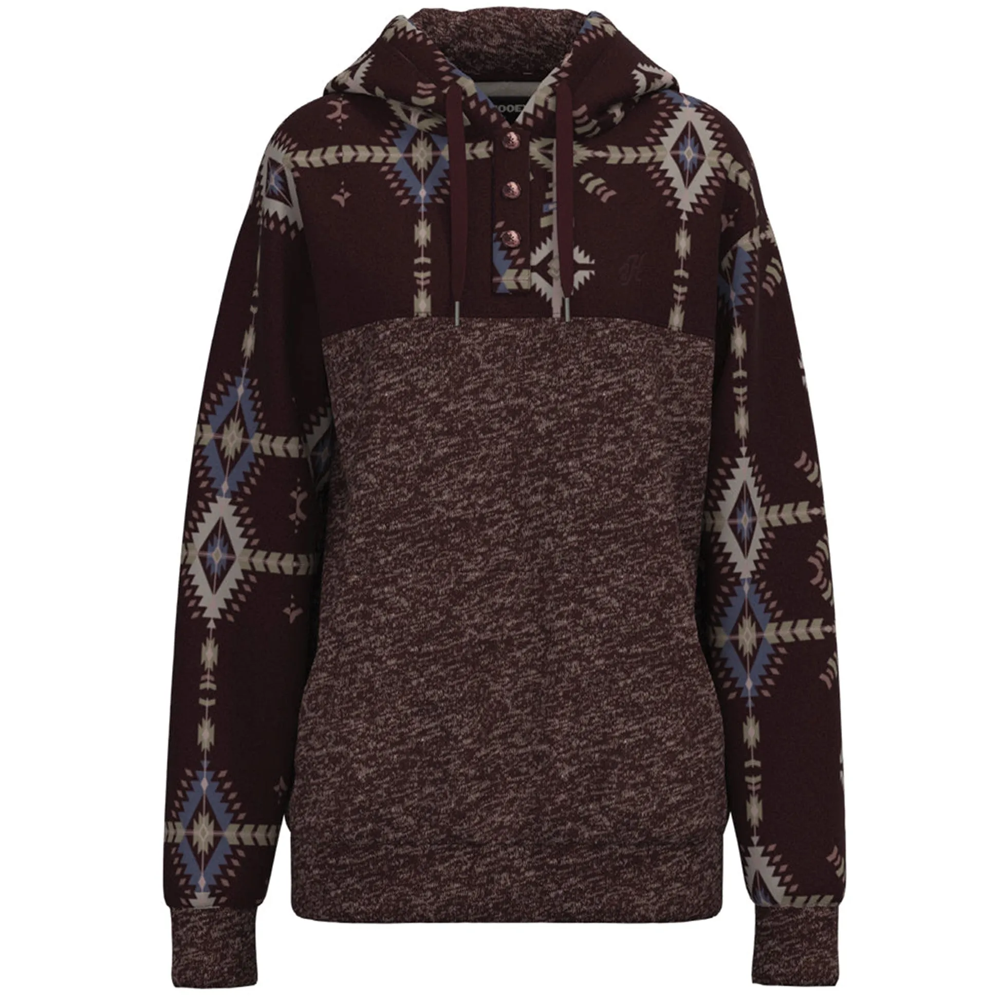 Hooey Women's Maroon and Aztec Jimmy Hoodie