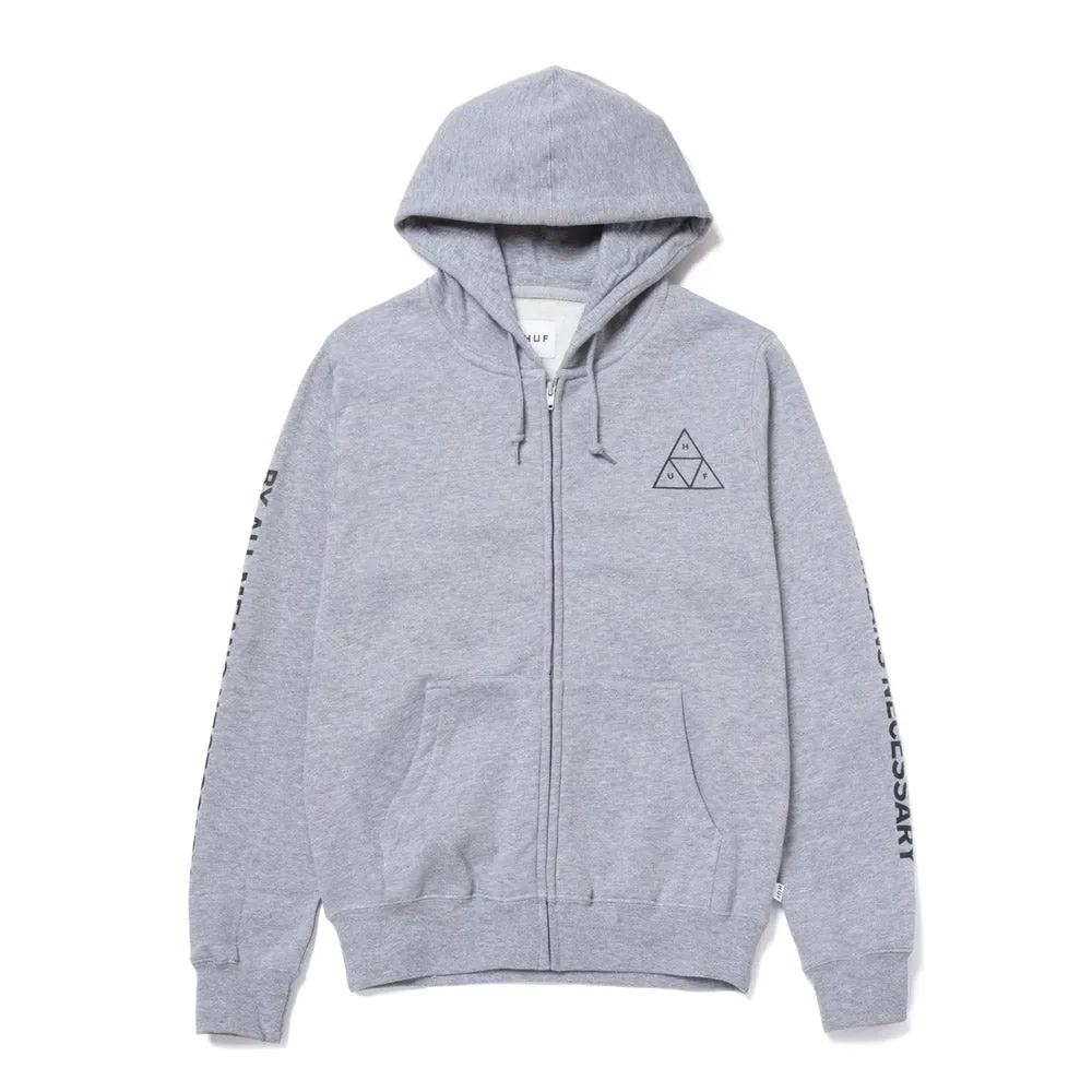 Huf - All Means Triple Triangle Womens Zip Hoodie Grey Heather