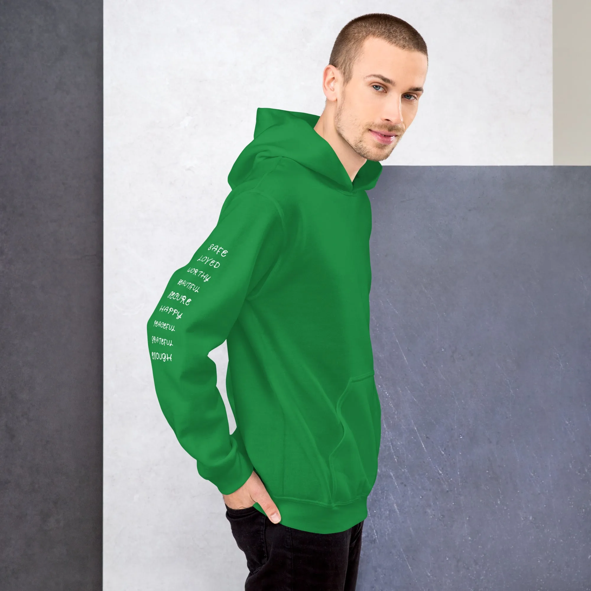 I AM HEART Affirmations Inspirational Positive Self-Love Hoodie Men