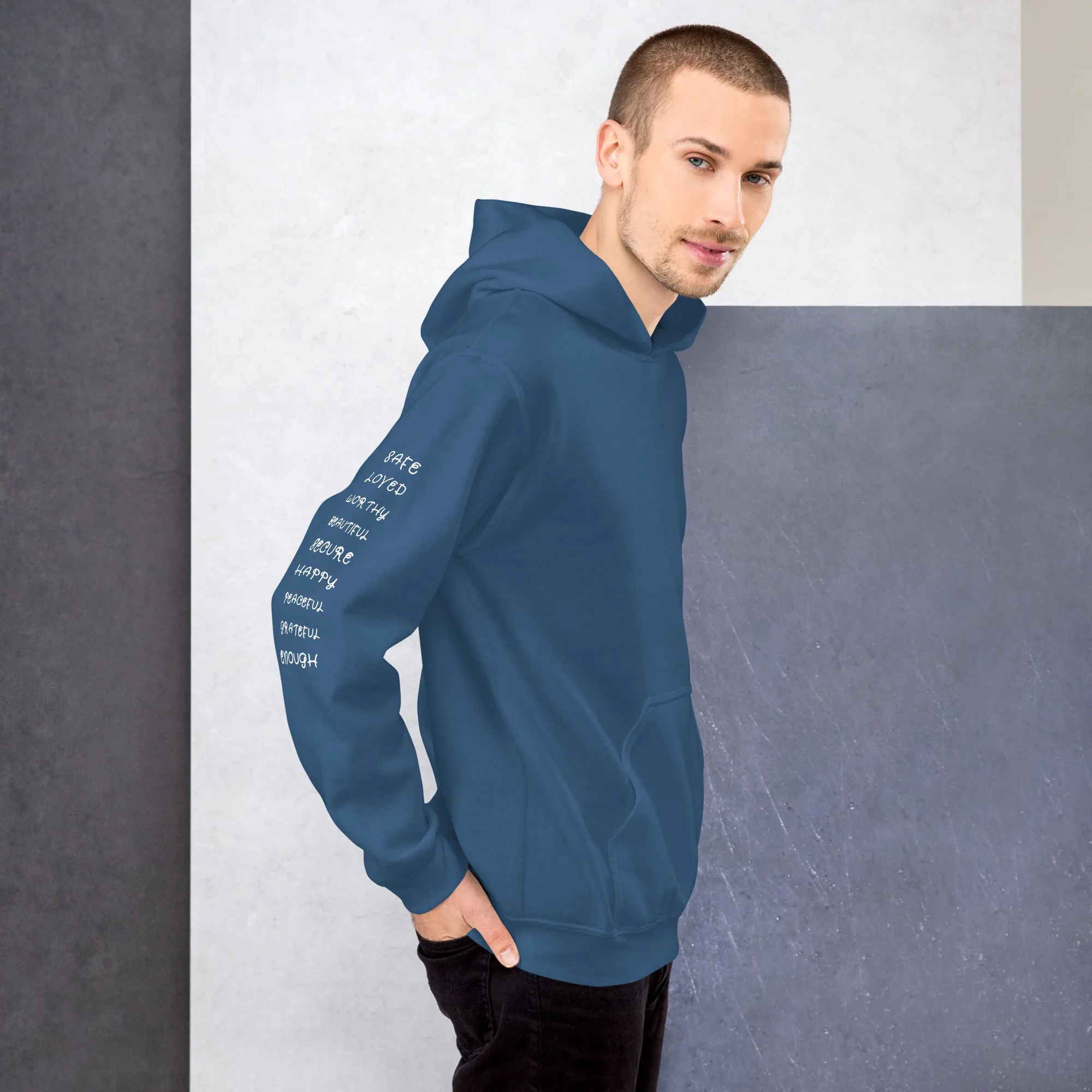 I AM HEART Affirmations Inspirational Positive Self-Love Hoodie Men