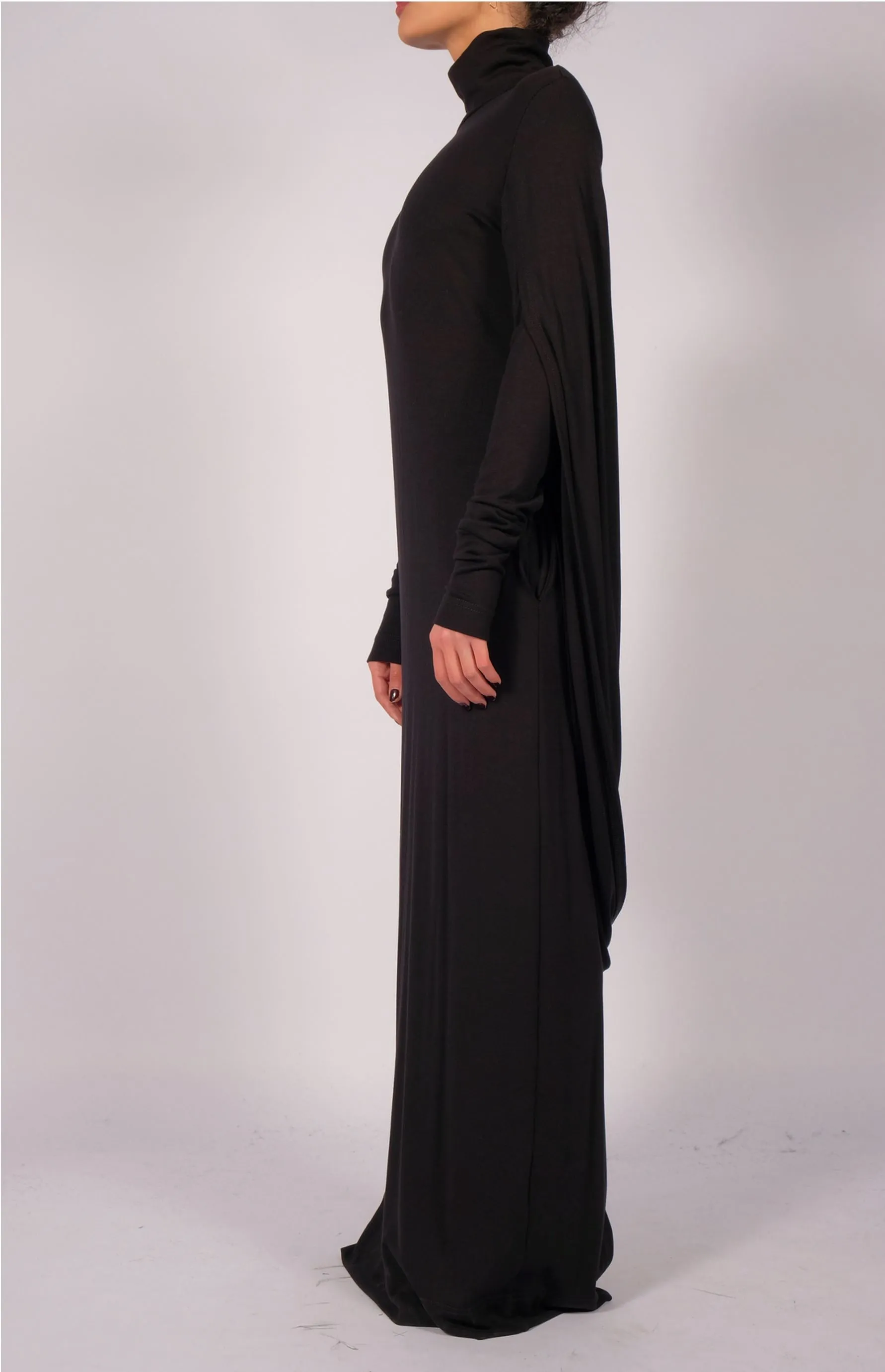 Jersey Dress Maxi with Single Sleeve