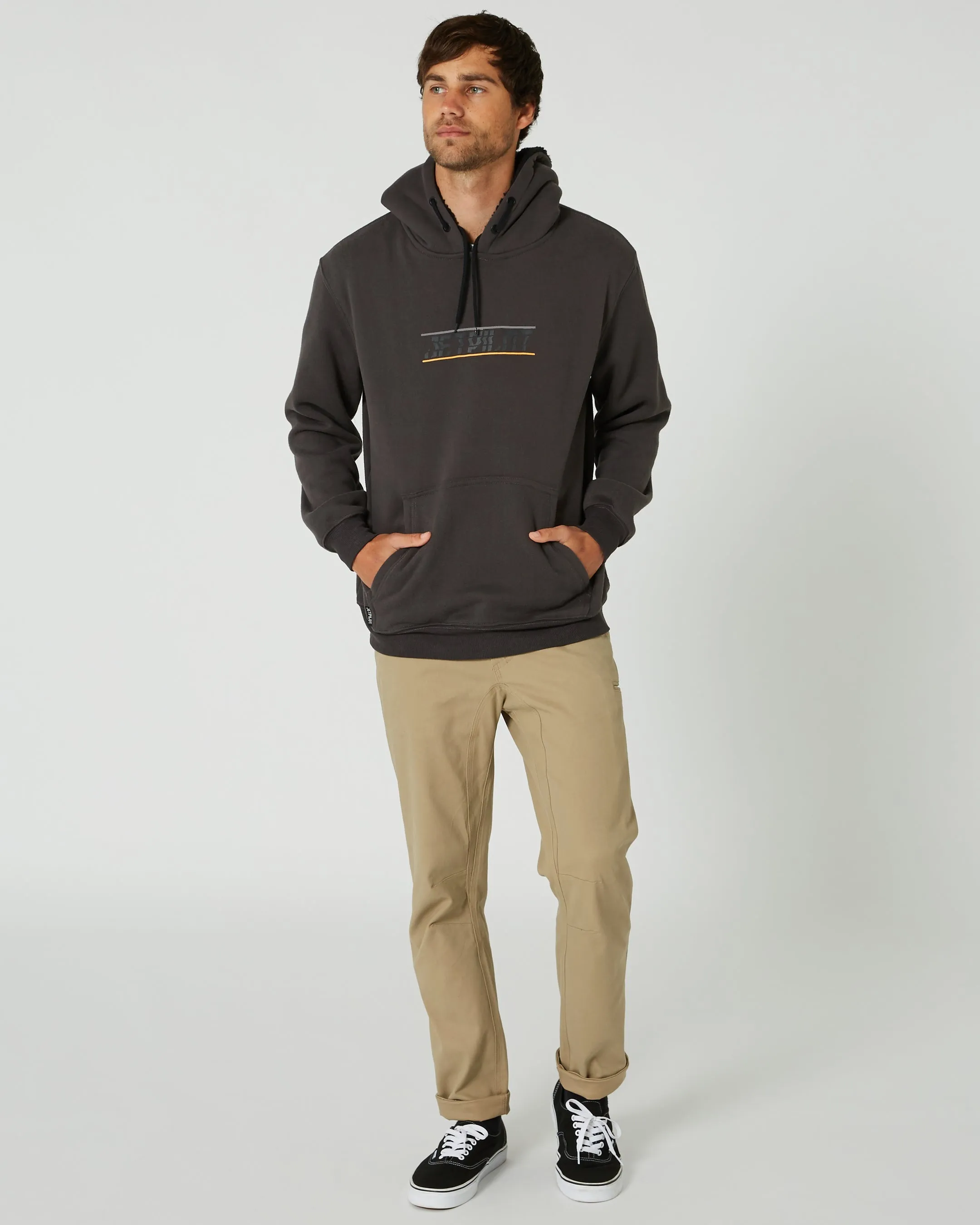 Jetpilot United Mens Pullover Hoodie - Charcoal