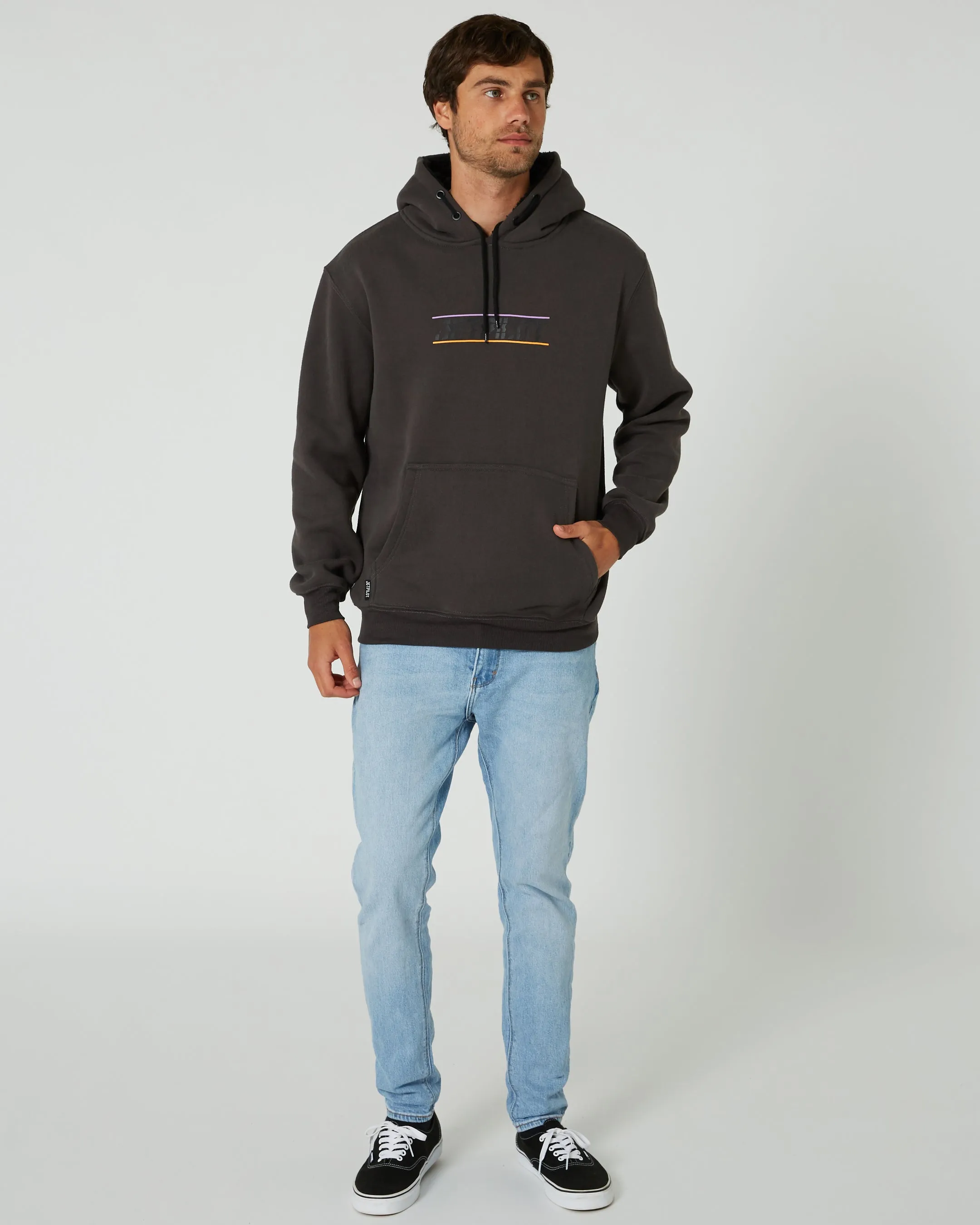Jetpilot United Mens Pullover Hoodie - Charcoal