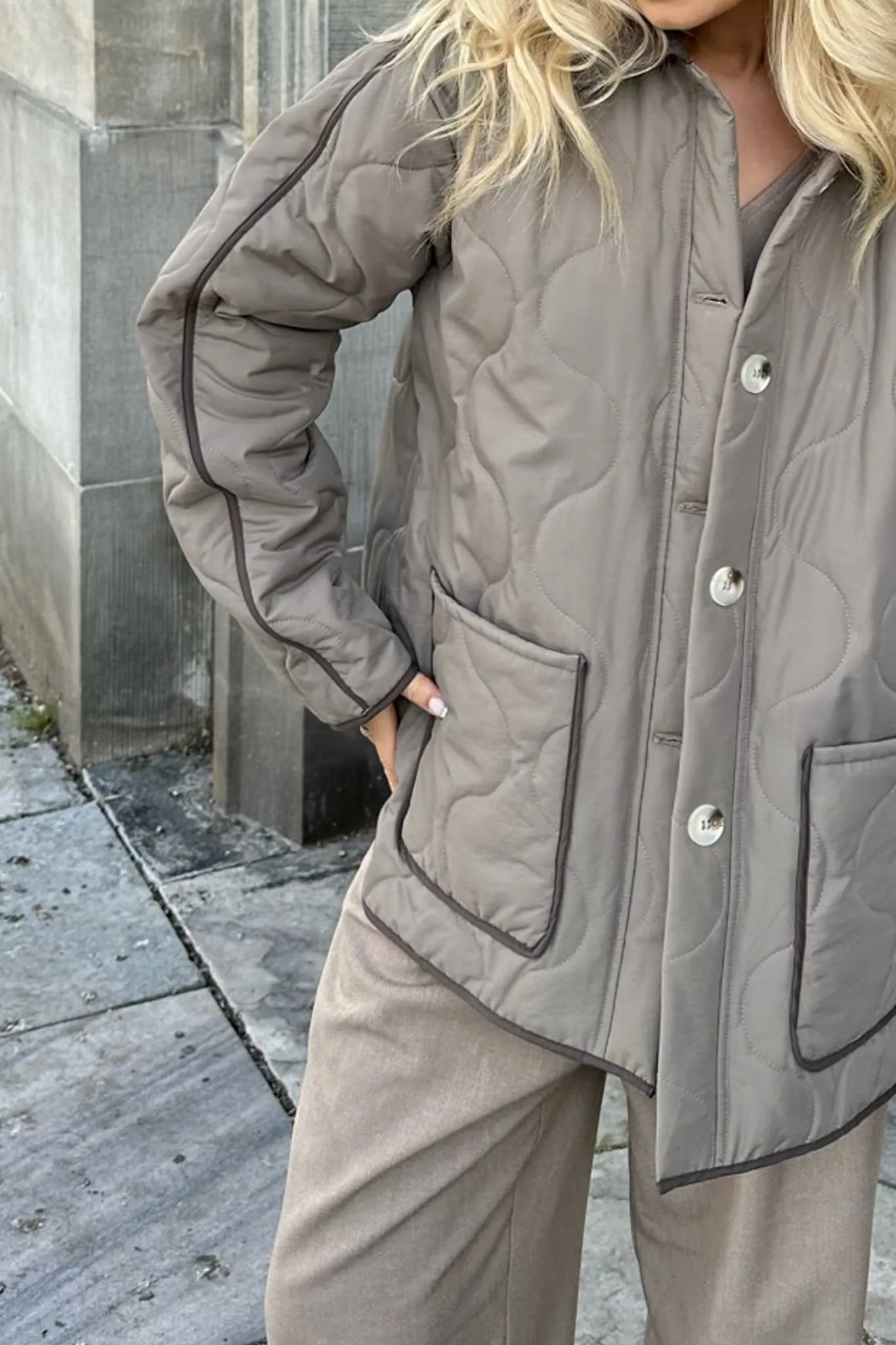 JosieIC Quilted Jakke - Army Brun