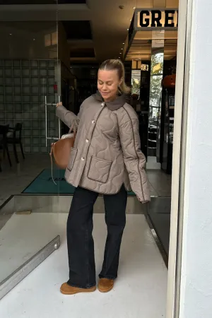 JosieIC Quilted Jakke - Army Brun