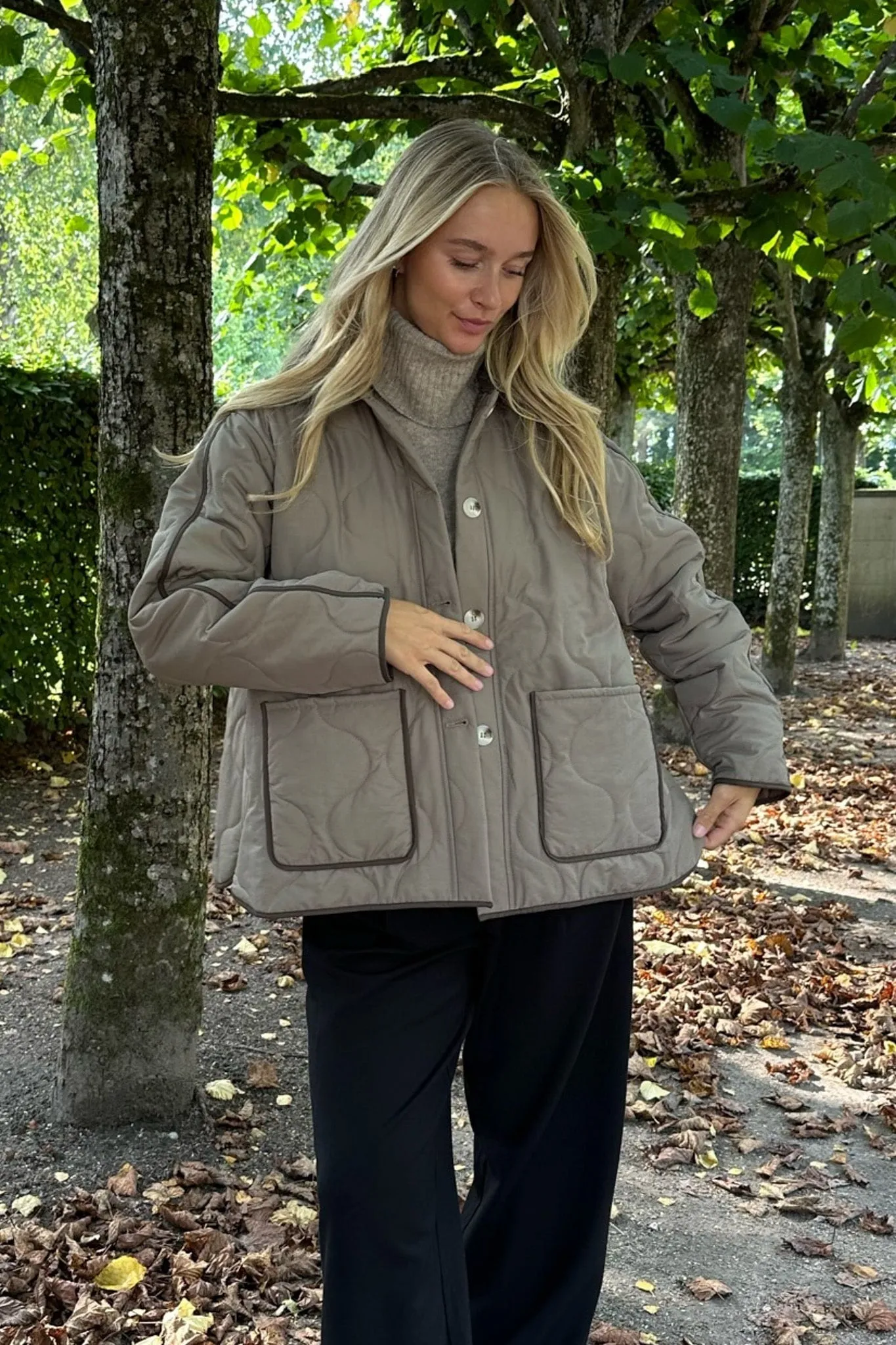 JosieIC Quilted Jakke - Army Brun