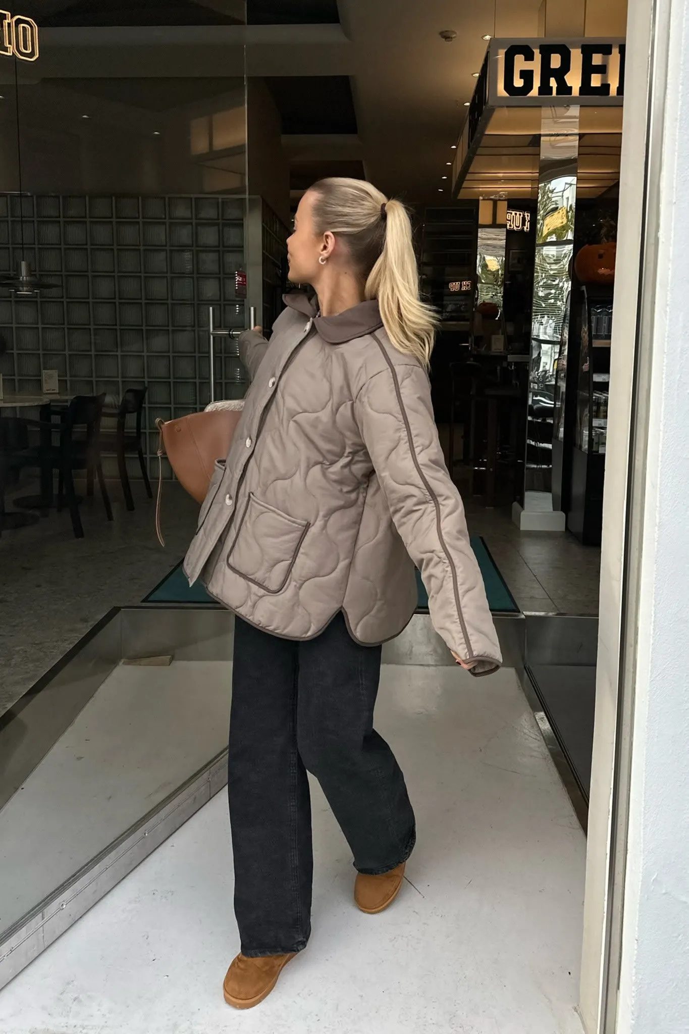JosieIC Quilted Jakke - Army Brun