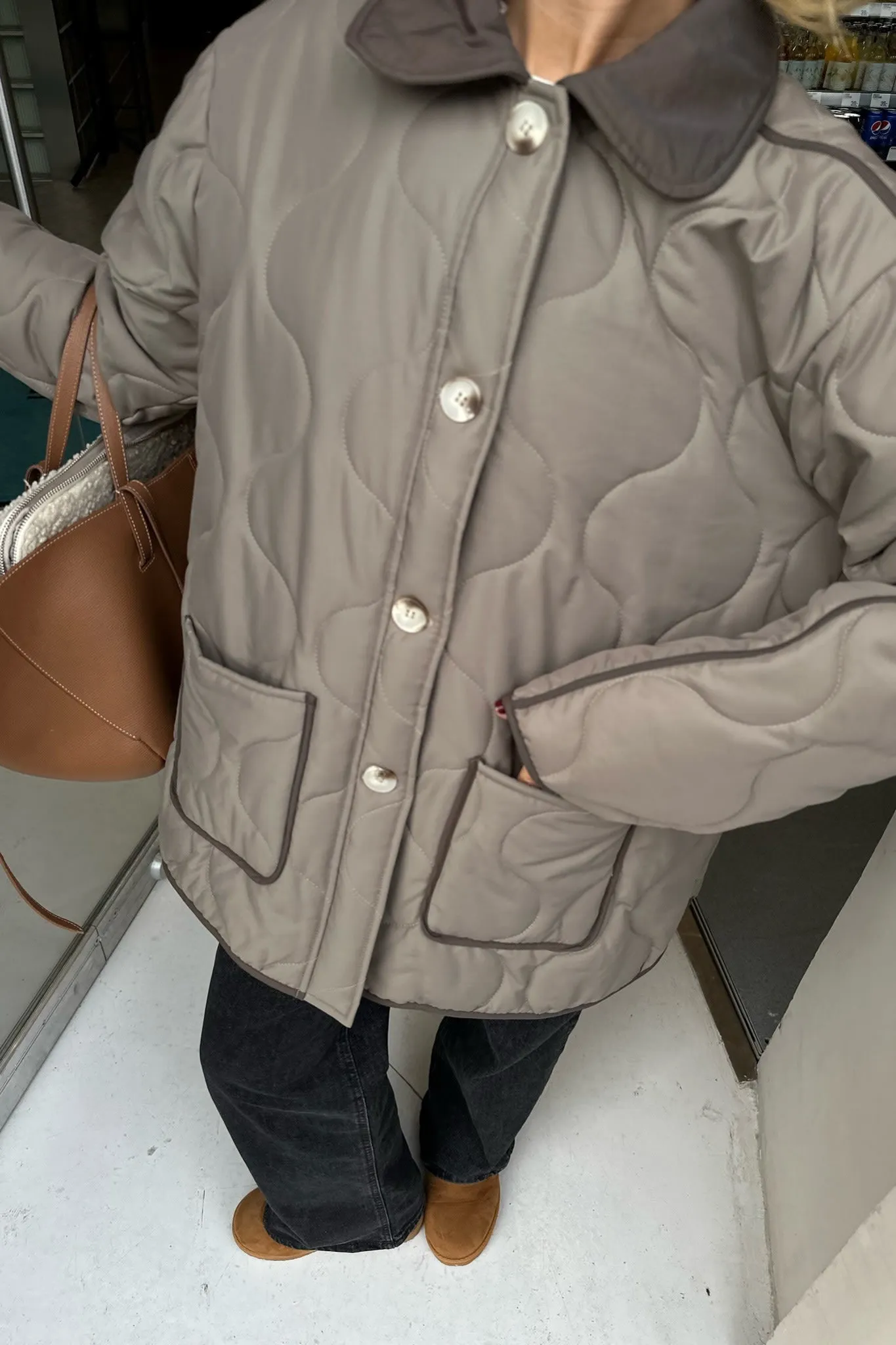JosieIC Quilted Jakke - Army Brun