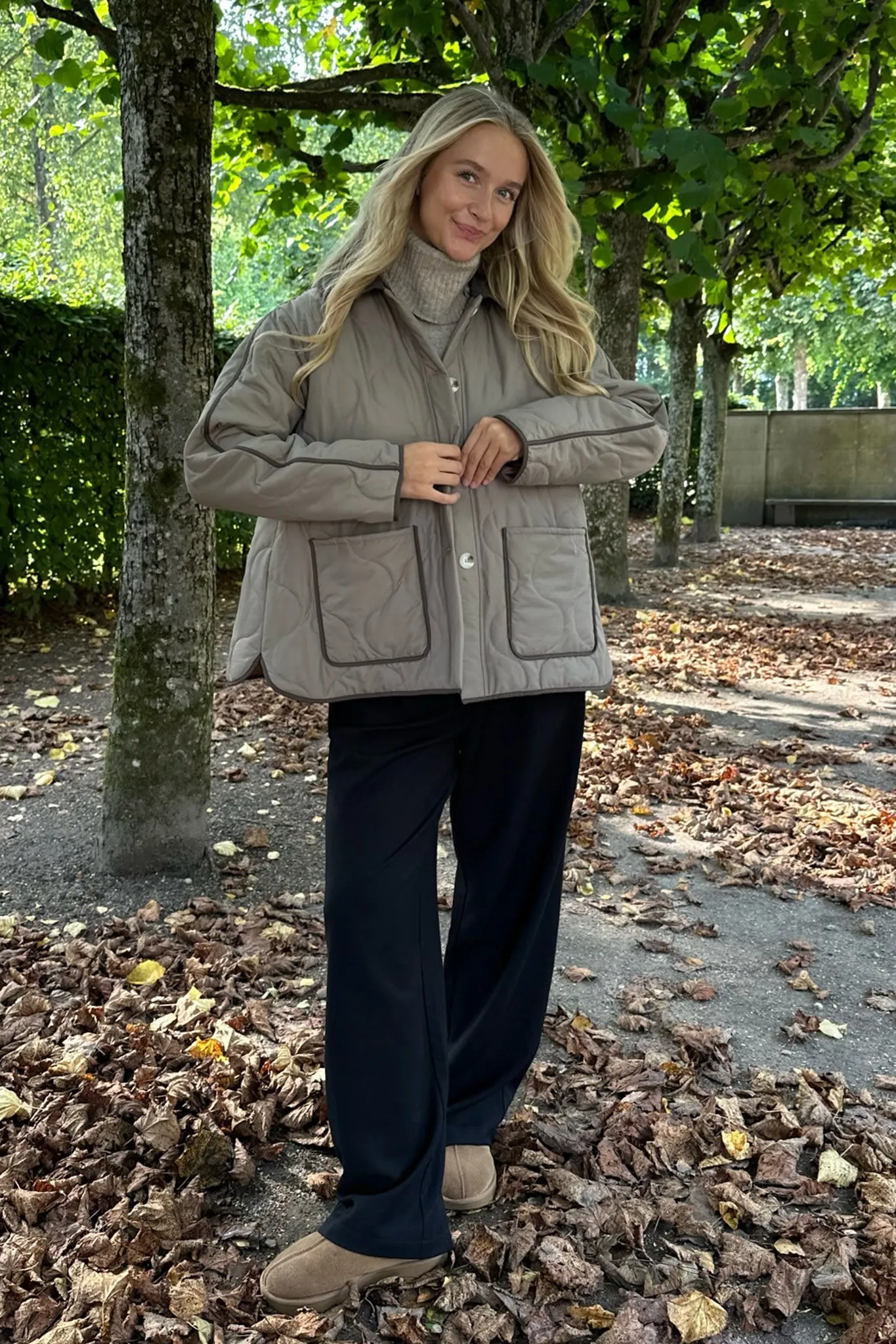 JosieIC Quilted Jakke - Army Brun