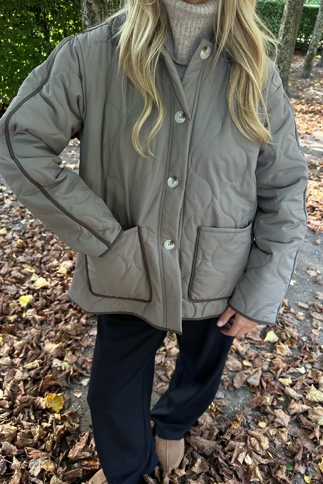 JosieIC Quilted Jakke - Army Brun