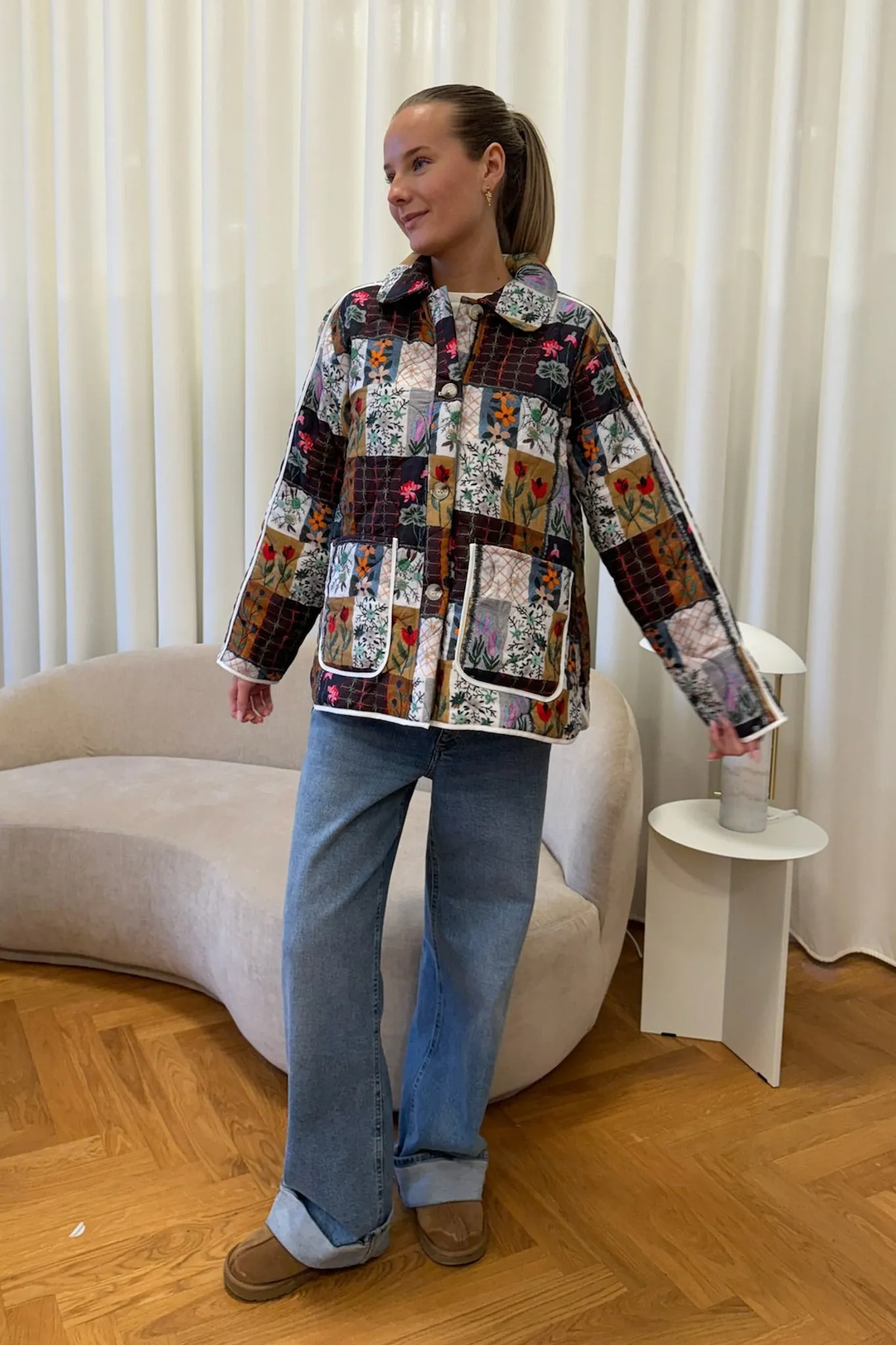 JosieIC Quilted Jakke - Multifarvet Blomsterprint