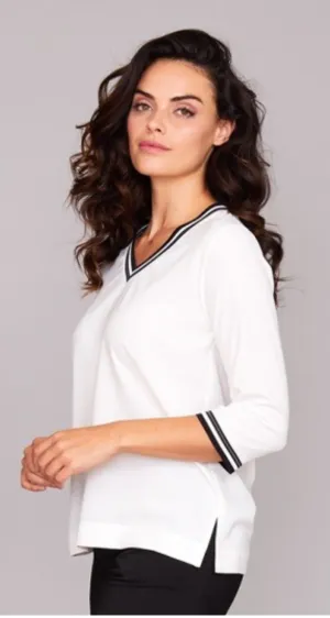 Journey Stretch 3/4 Sleeve V Neck: FINAL SALE