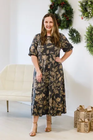 Just Having Fun Floral Midi Dress