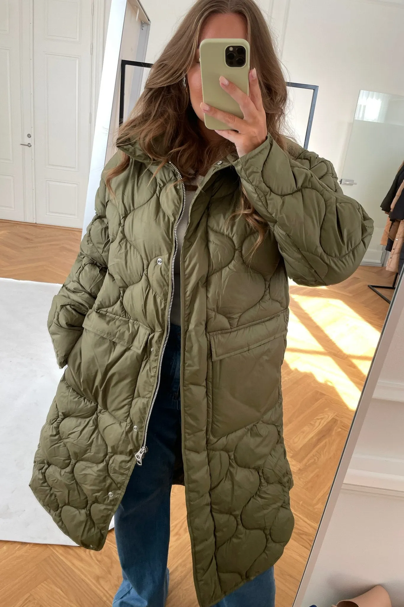 JXLenora Quilted Jakke - Mørkegrøn
