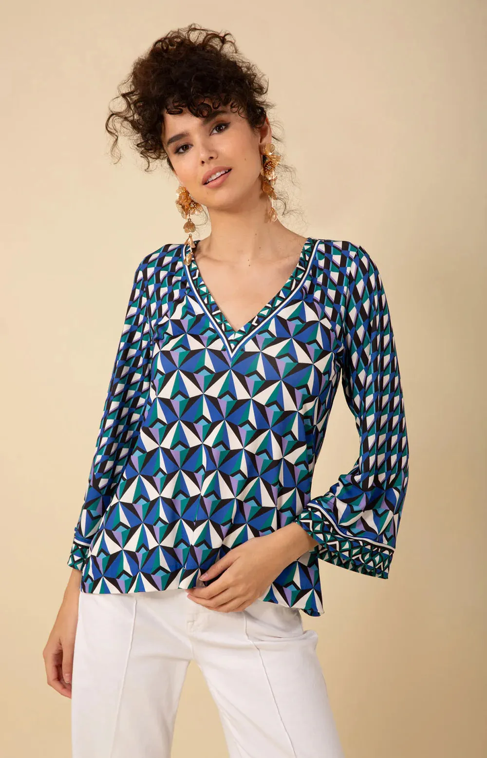 KATE JERSEY VNECK TOP