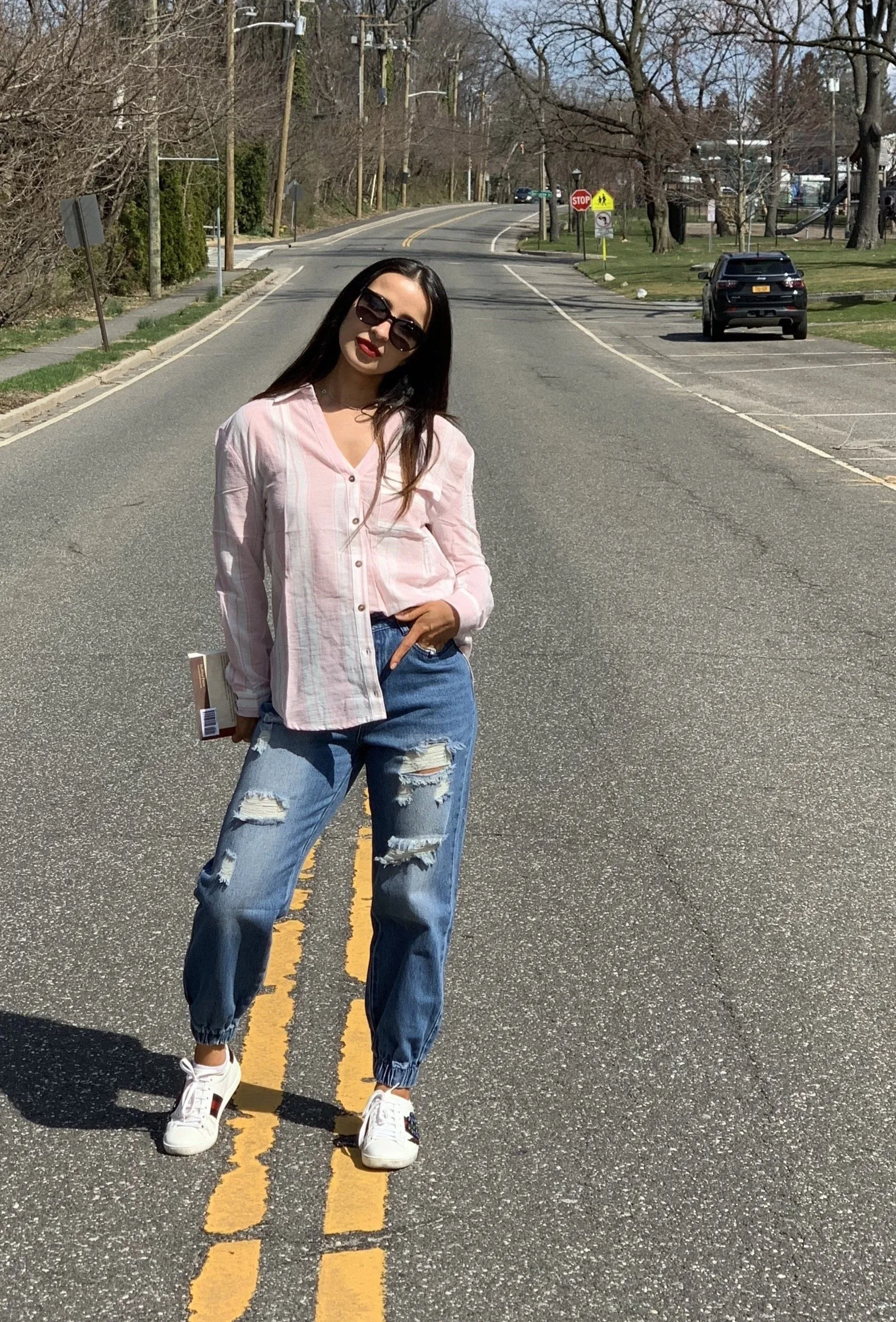 KATY BUTTON DOWN SHIRT (PINK)