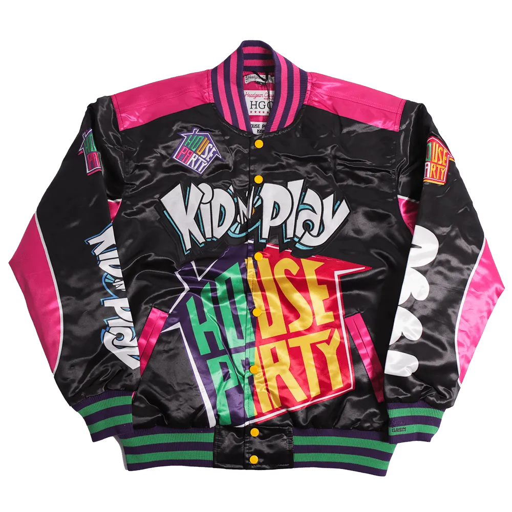 KID N PLAY HOUSE PARTY SATIN JACKET (BLACK)
