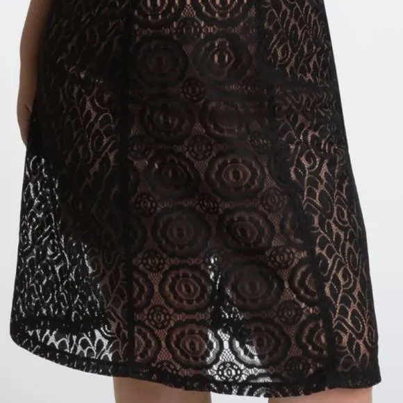 Kiyonna Muse Lace Midi Skirt Onyx 2 NWT