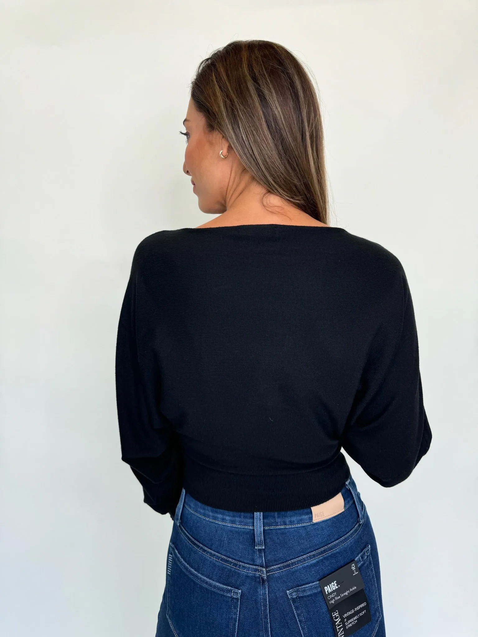 KLD Boatneck Dolman Sleeve Sweater Black