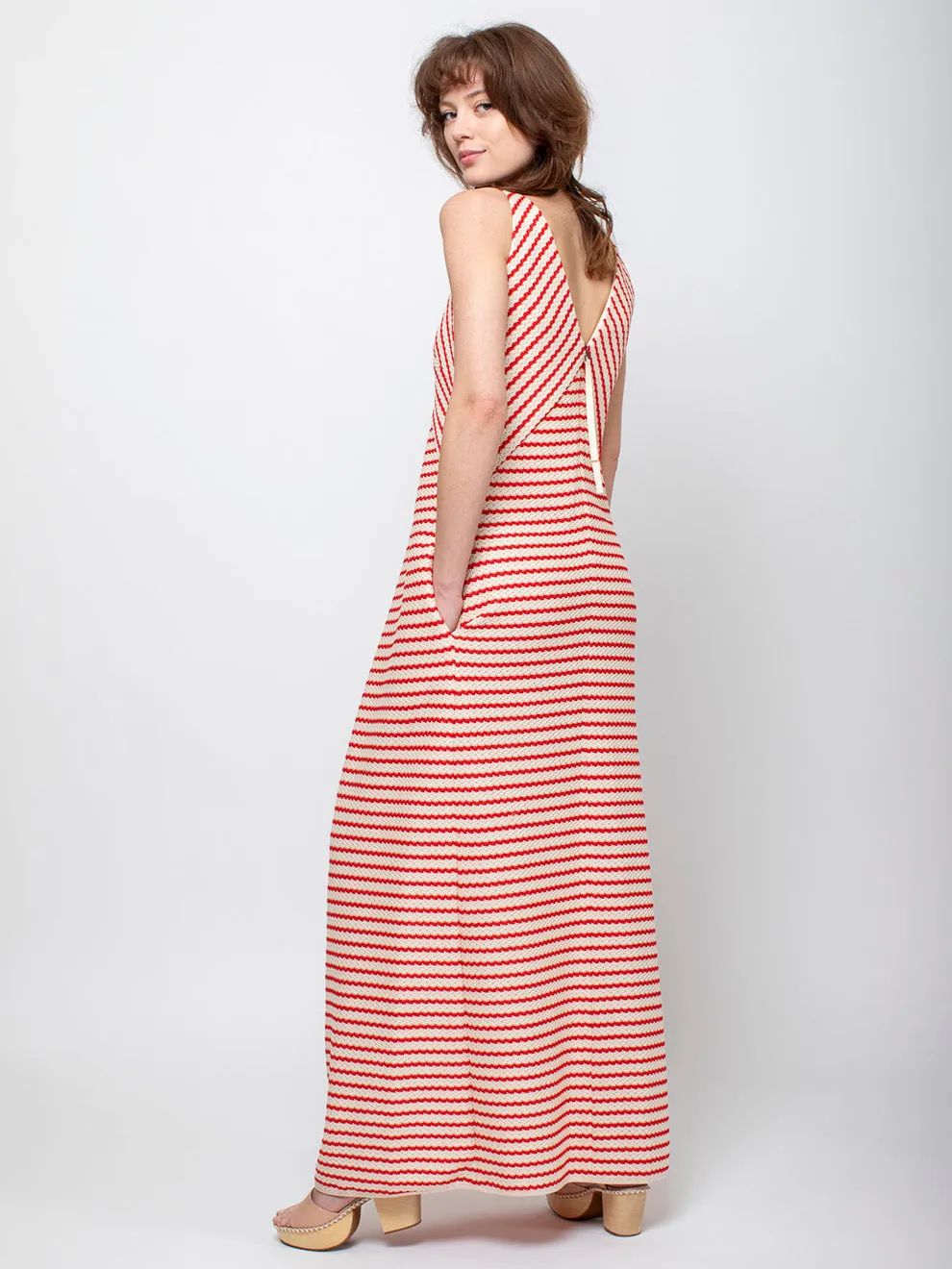 Knit Stripe Dress - Poppy